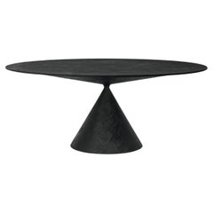 Desalto CLAY Round table with Lazy Susan in Black Concrete by Marc Krusin