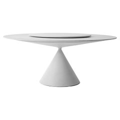 Desalto CLAY Round table with Lazy Susan in Concrete by Marc Krusin