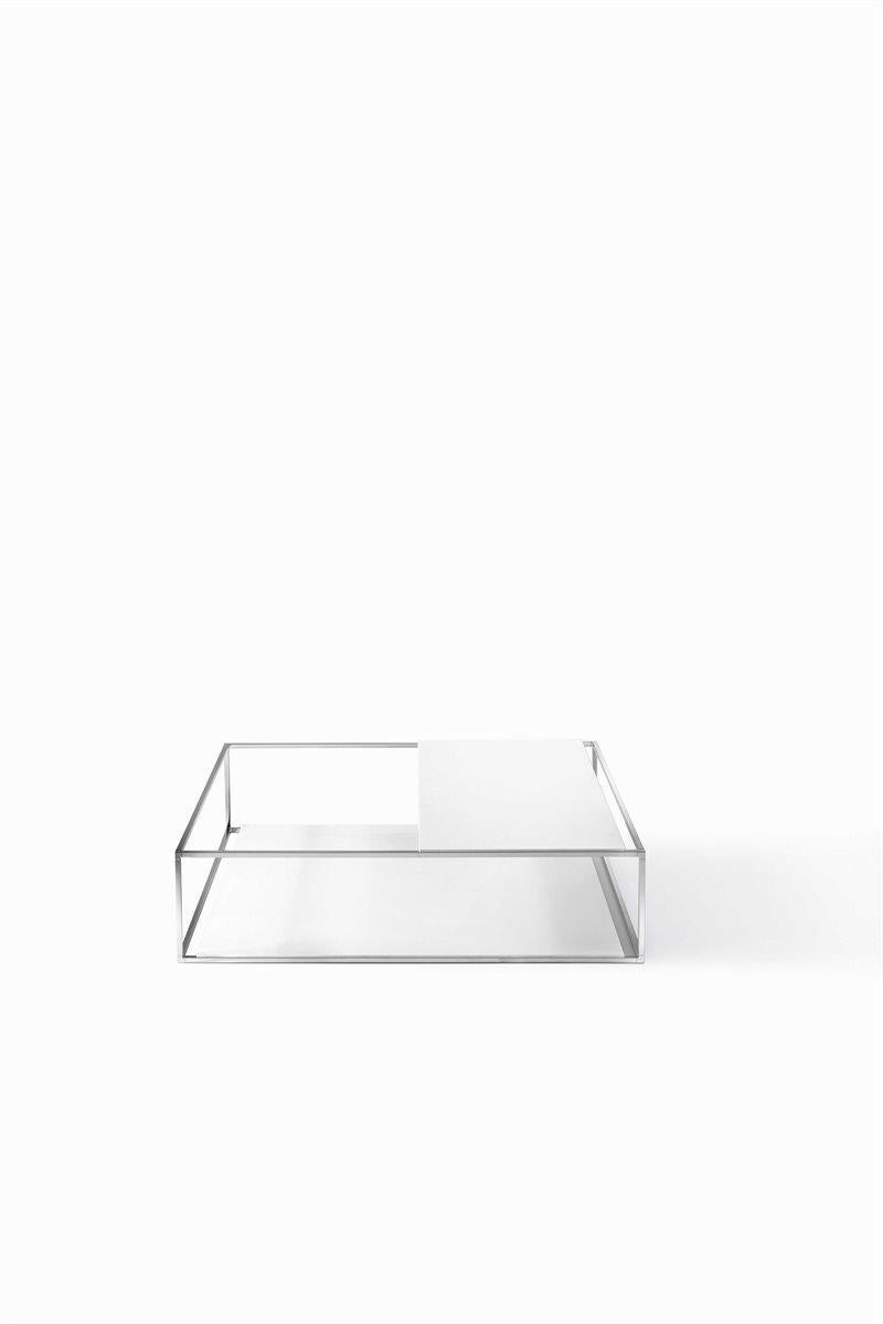 An adaptable low table, perfect for any kind of setting or use. An archetype shape created by Caronni + Bonanomi in a wide range of materials, finishes and sizes.
Range of small tables and console with disassembling steel frame, mm 15 x 15 section,