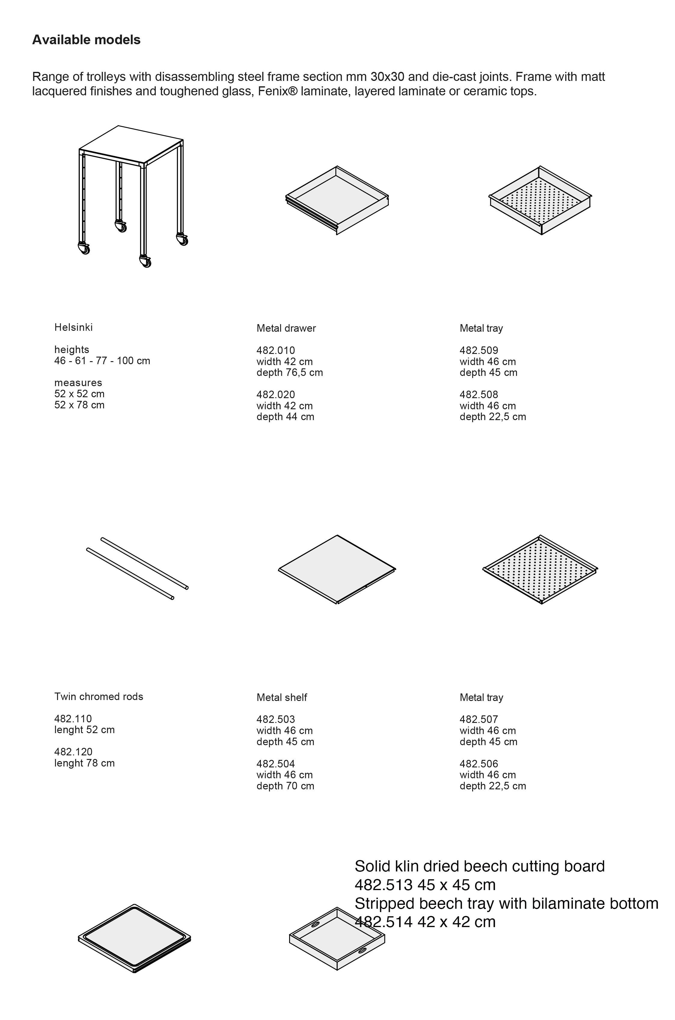 Customizable Desalto Helsinki Trolley by Caronni + Bonanomi For Sale 4