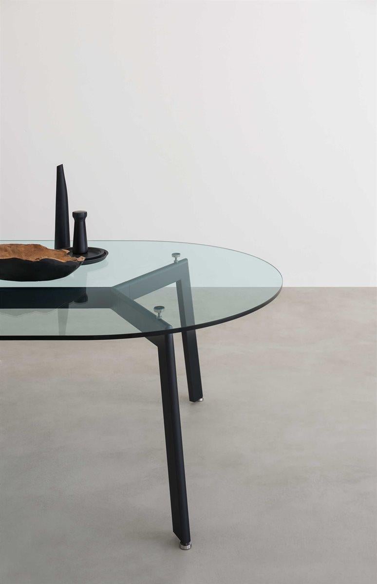 Desalto Link Glass Table Designed by Hannes Wettstein In New Condition In New York, NY