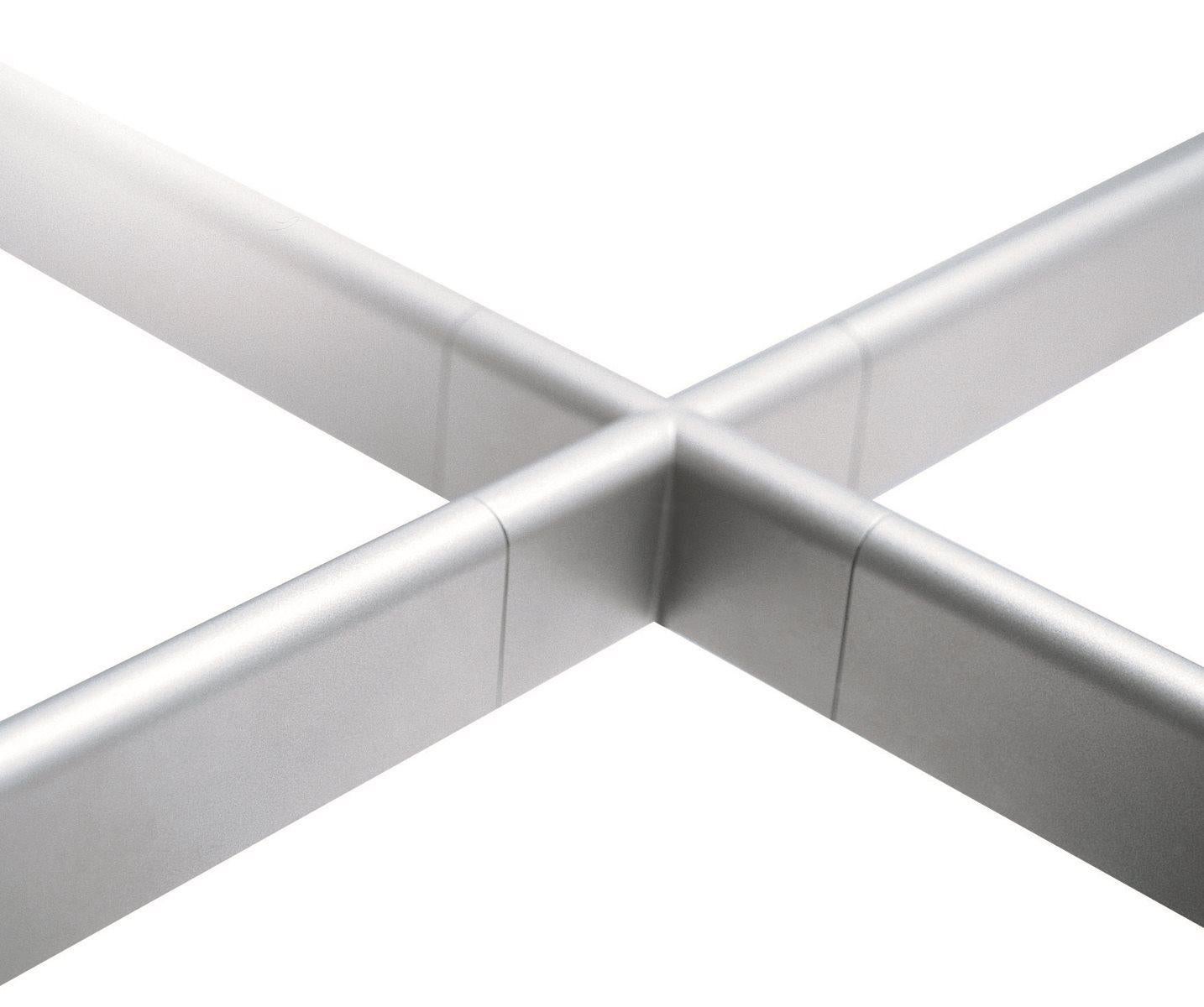 Aluminum Desalto Link Glass Table Designed by Hannes Wettstein