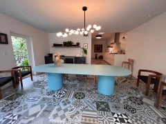 Desalto MM8 Blue Aluminium Table by Guglielmo Poletti in STOCK