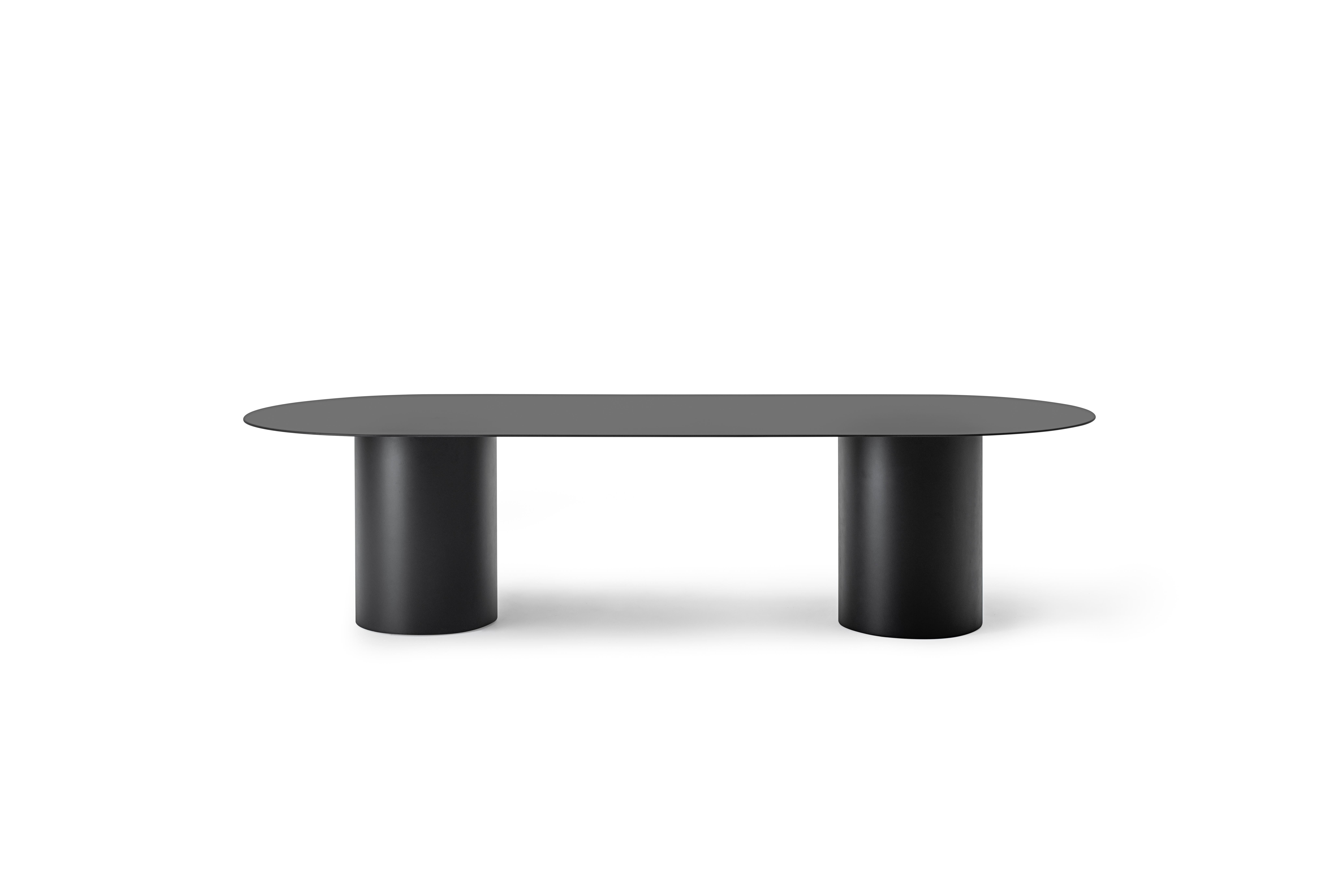 Desalto MM8 Tisch in mattem Schwarz von Guglielmo Poletti (Aluminium) im Angebot