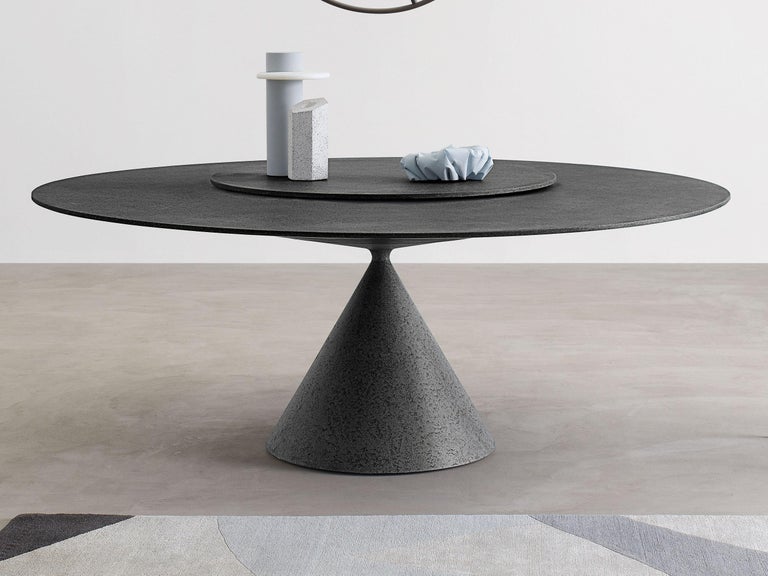 Contemporary Desalto Round Clay Table with Ceramic Top Designed by Marc Krusin For Sale