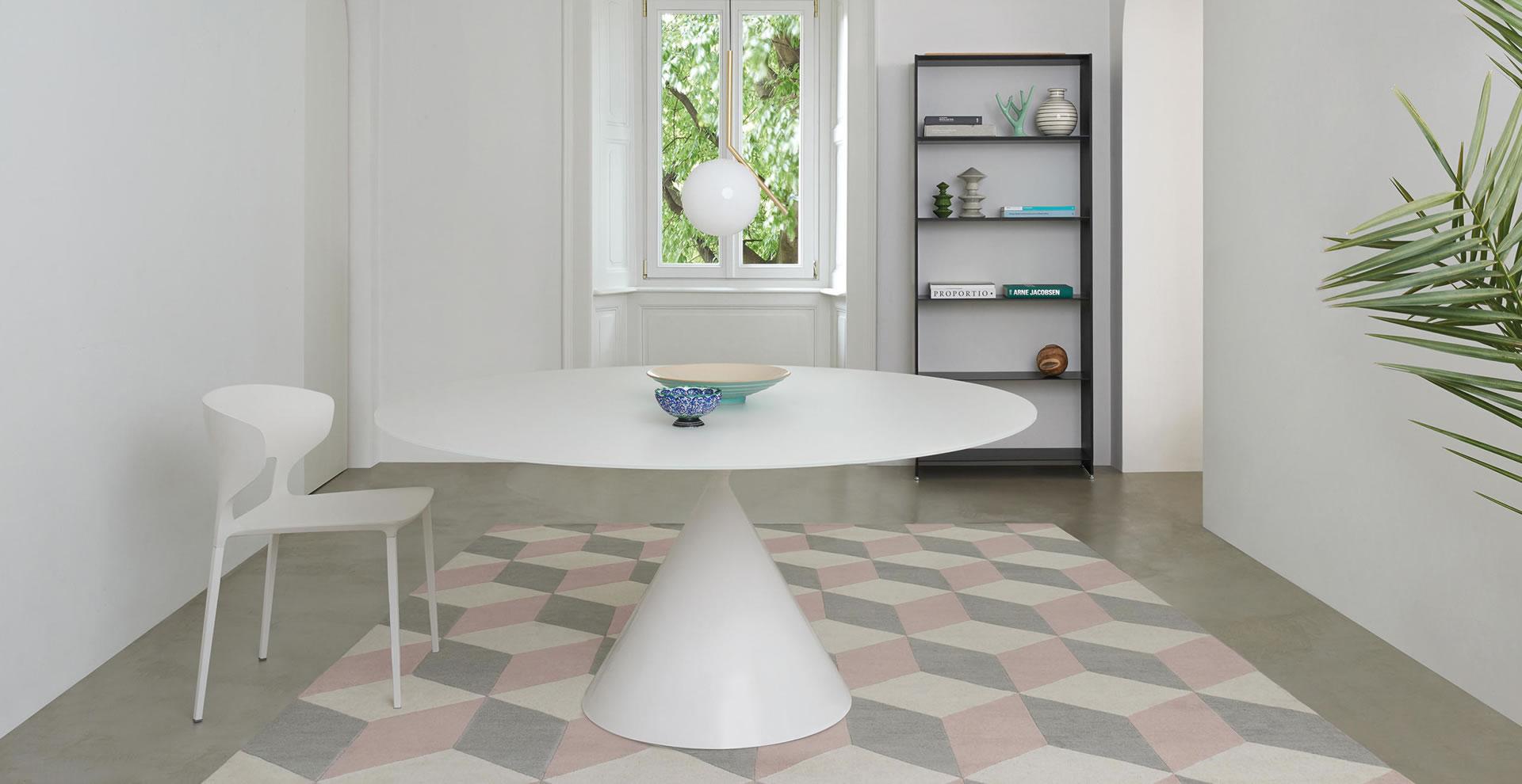 Table ronde personnalisable Desalto avec plateau en céramique de Marc Krusin en vente 2