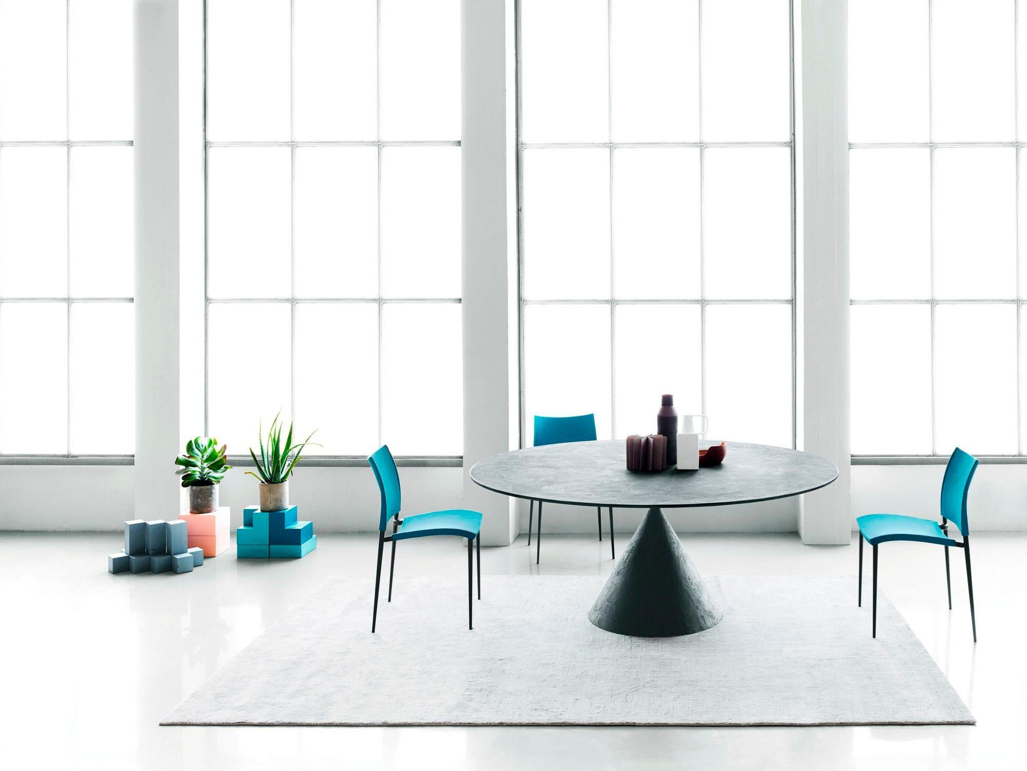 Béton Table ronde personnalisable Desalto avec table Lazy Susan par Marc Krusin en vente