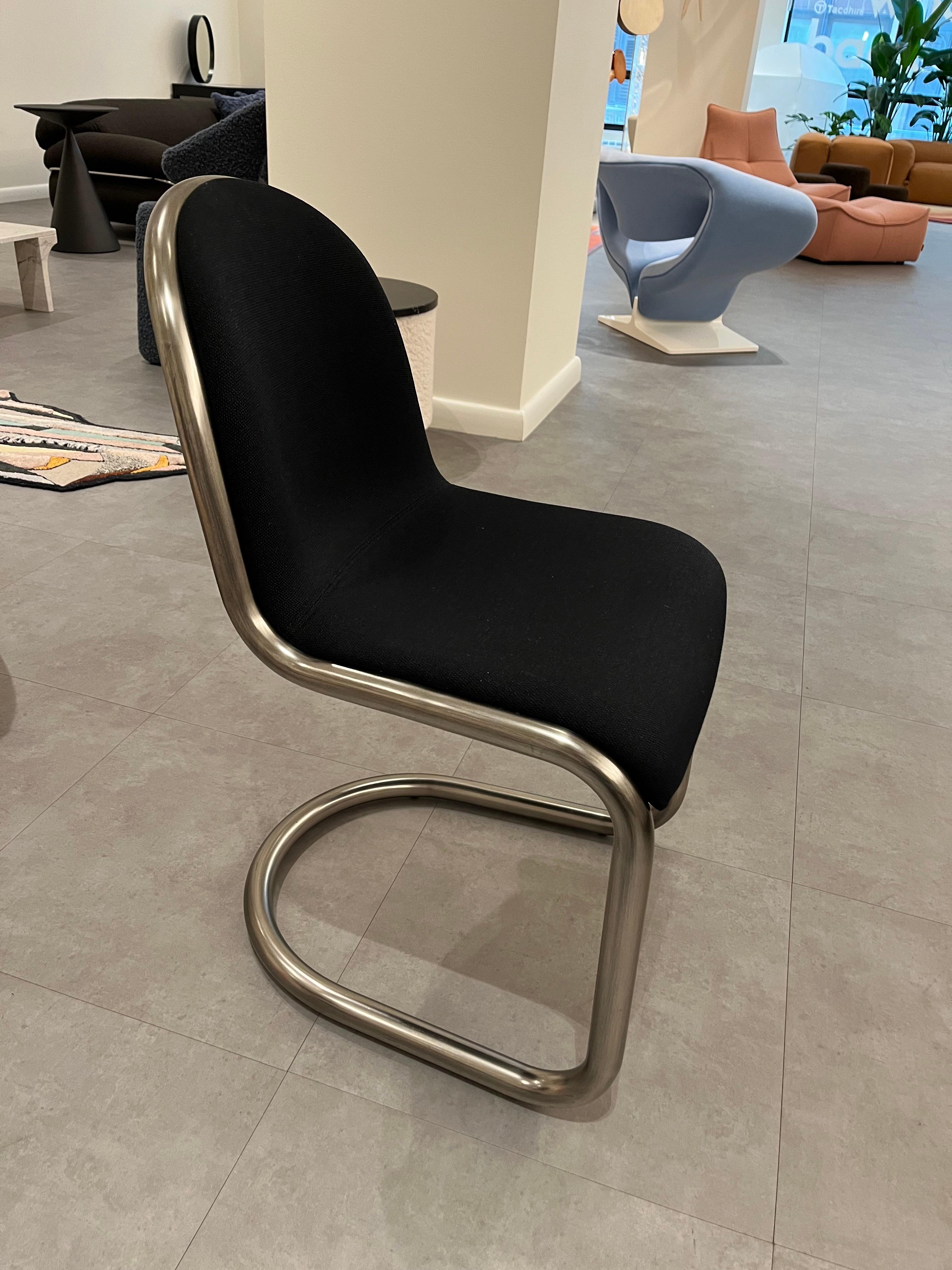 Italian Desalto  Strong Black Side Chair by Eugeni Quitllet  in Stock For Sale