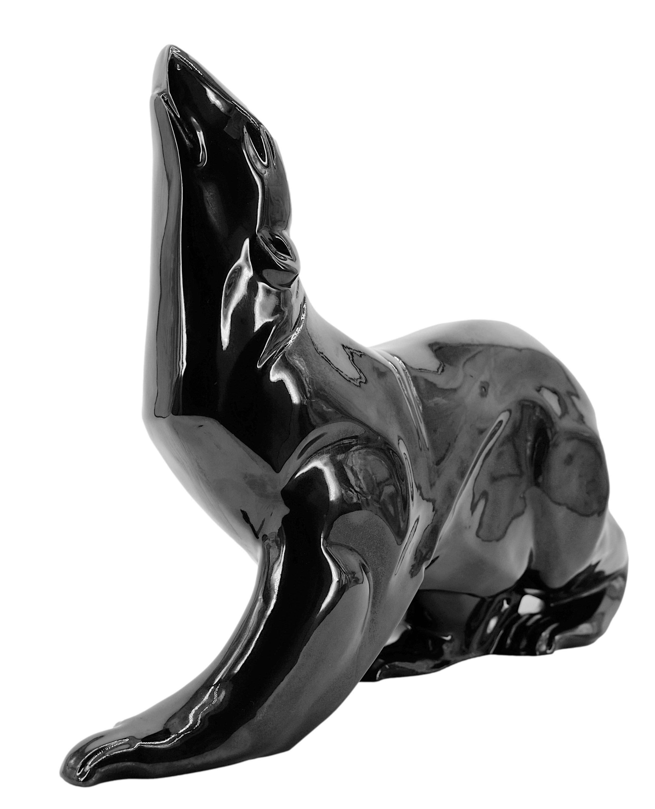Desbarbieux French Art Deco Ceramic Bear at Saint-Clément, 1920 For Sale 1
