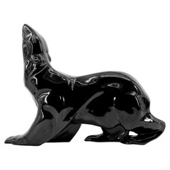 Orso in ceramica Art Deco francese Desbarbieux a Saint Clément, 1920