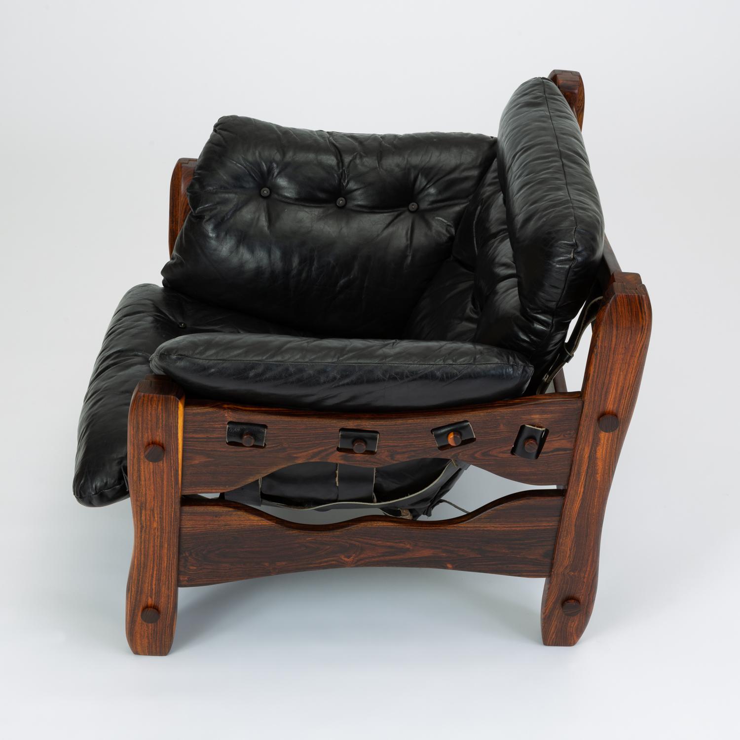 Descanso Lounge Chair by Don Shoemaker for Señal in Cueramo and Leather In Excellent Condition In Los Angeles, CA