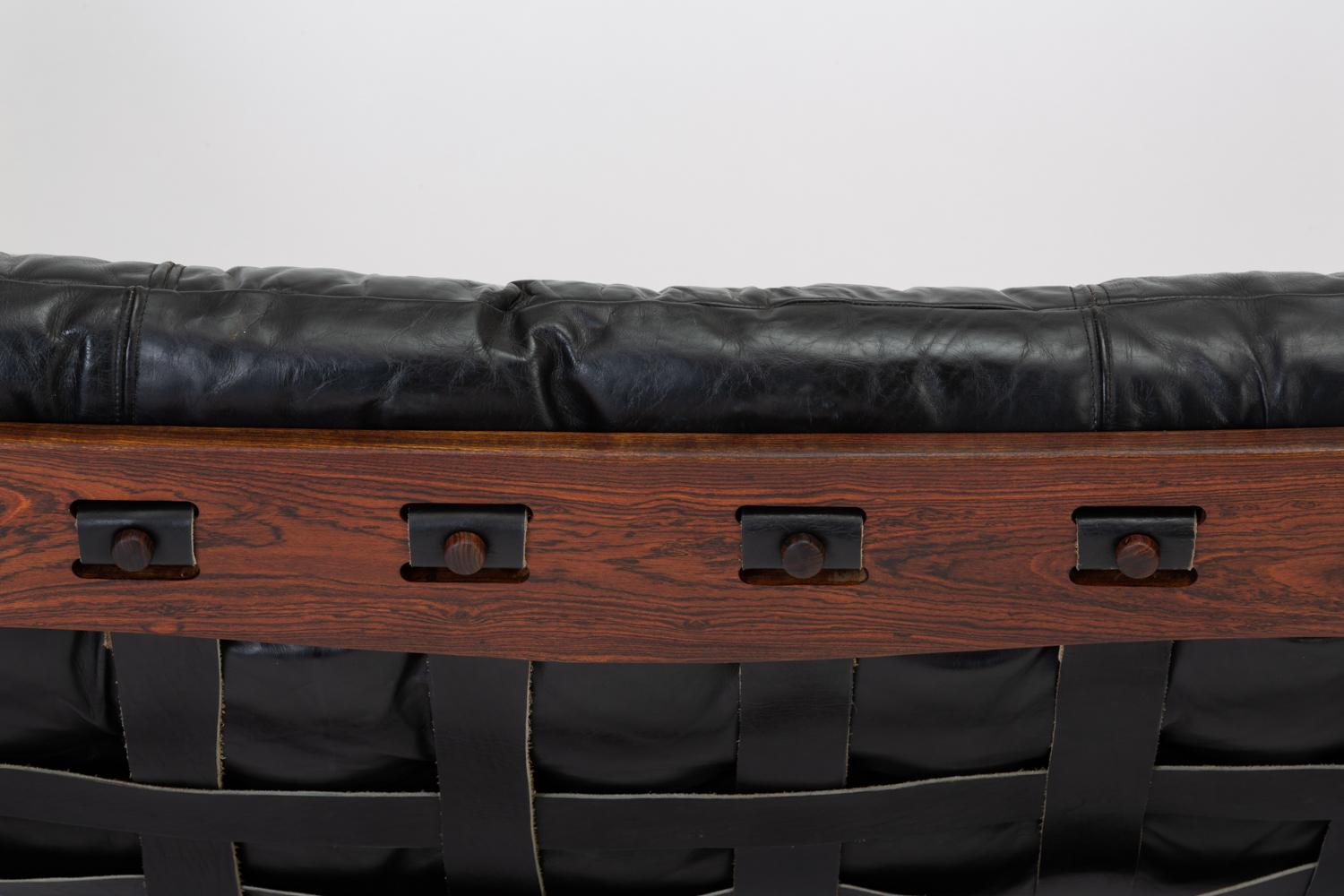 Descanso Sofa by Don Shoemaker for Señal in Cueramo and Leather In Excellent Condition In Los Angeles, CA