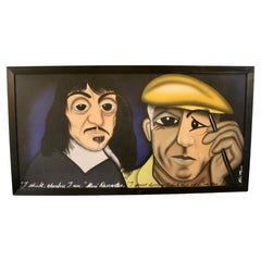Descartes and Picasso Framed Canvas by Robin Morris