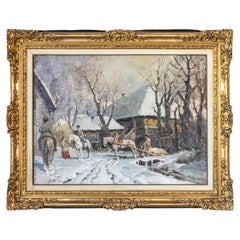 Description Needed - Russian Landscape with Figures and Horses