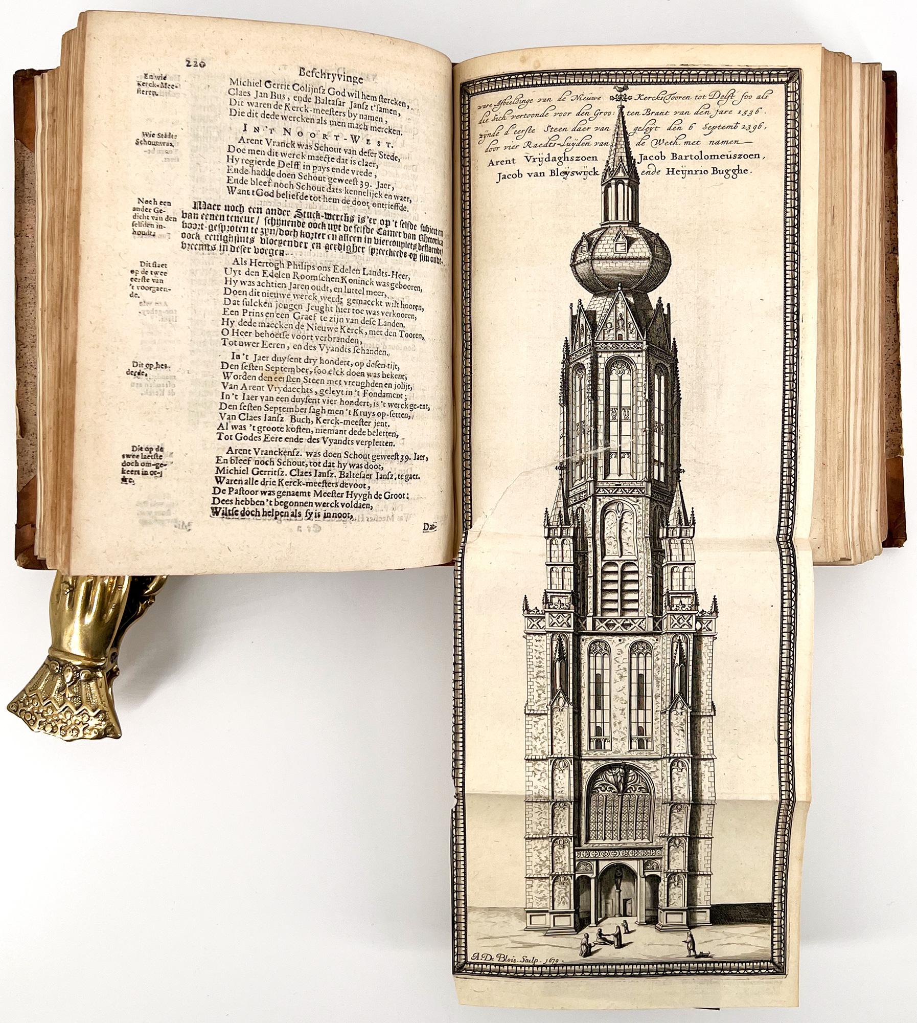 Leather Description of the city of Delft, by Dirck can Bleyswijck - ILLUSTRATED, 1667 For Sale