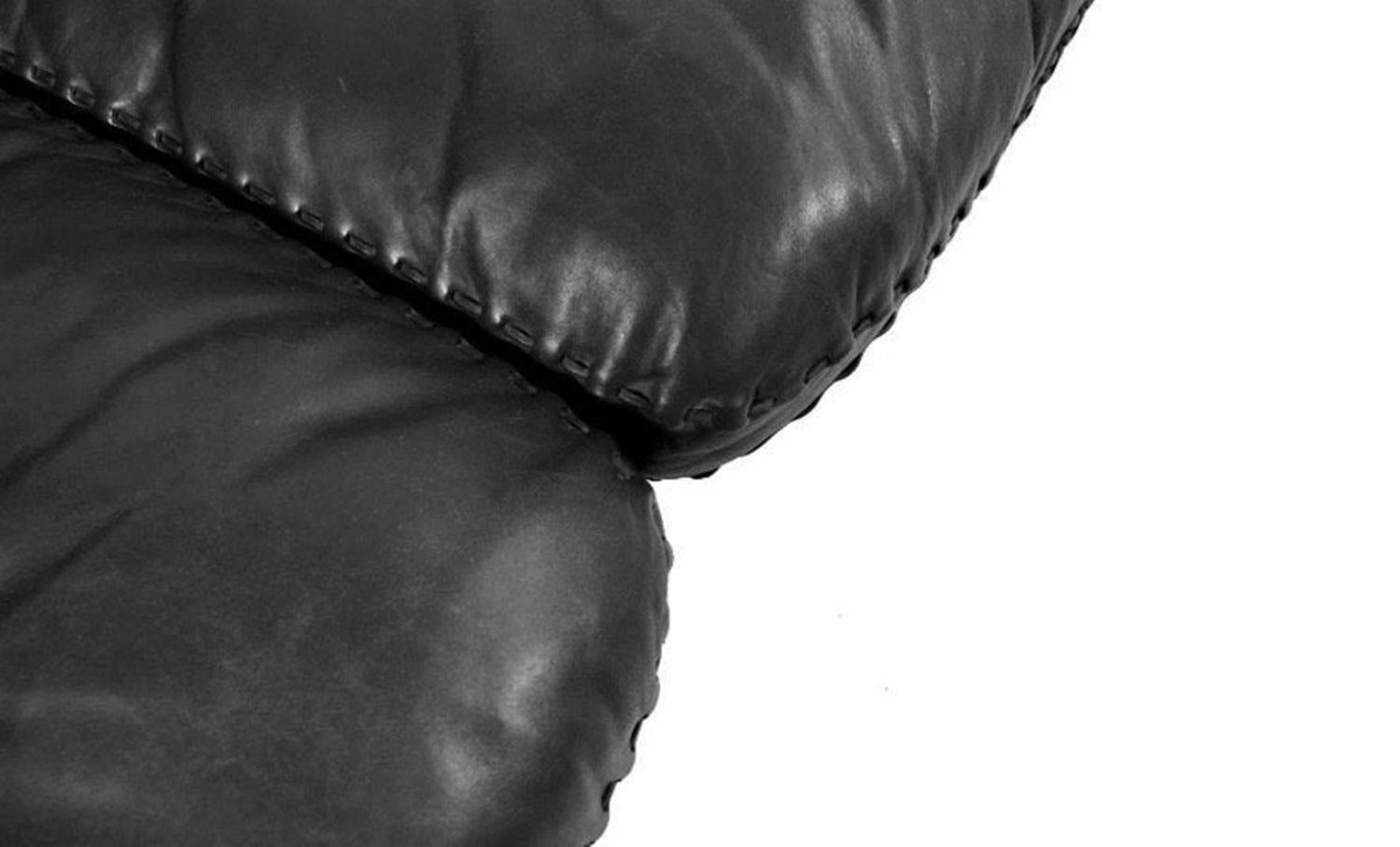 DeSede 3 Seater Sofa in Black Leather 3