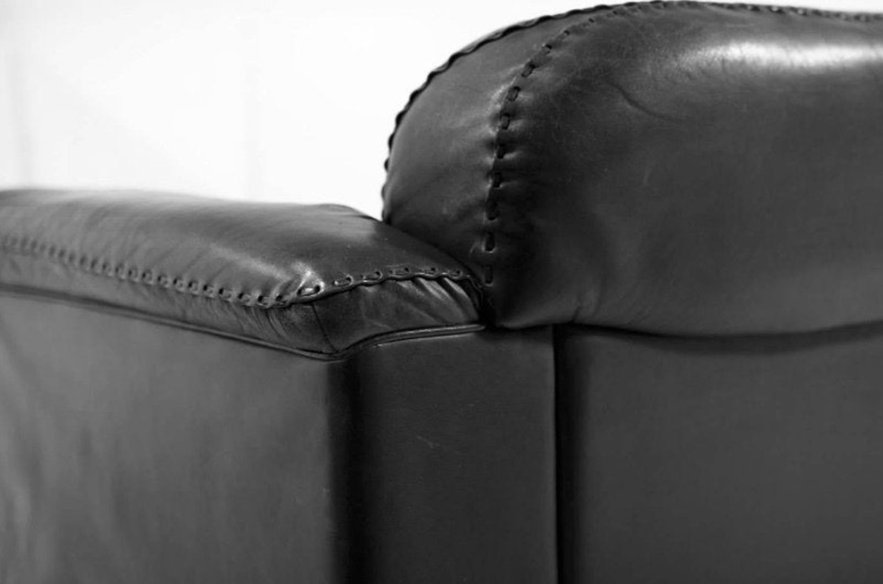 DeSede 3 Seater Sofa in Black Leather 5