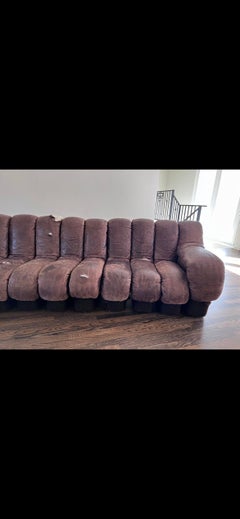 DeSede 600 Non Stop Chocolate Brown 18 Element Sofa, 1970s