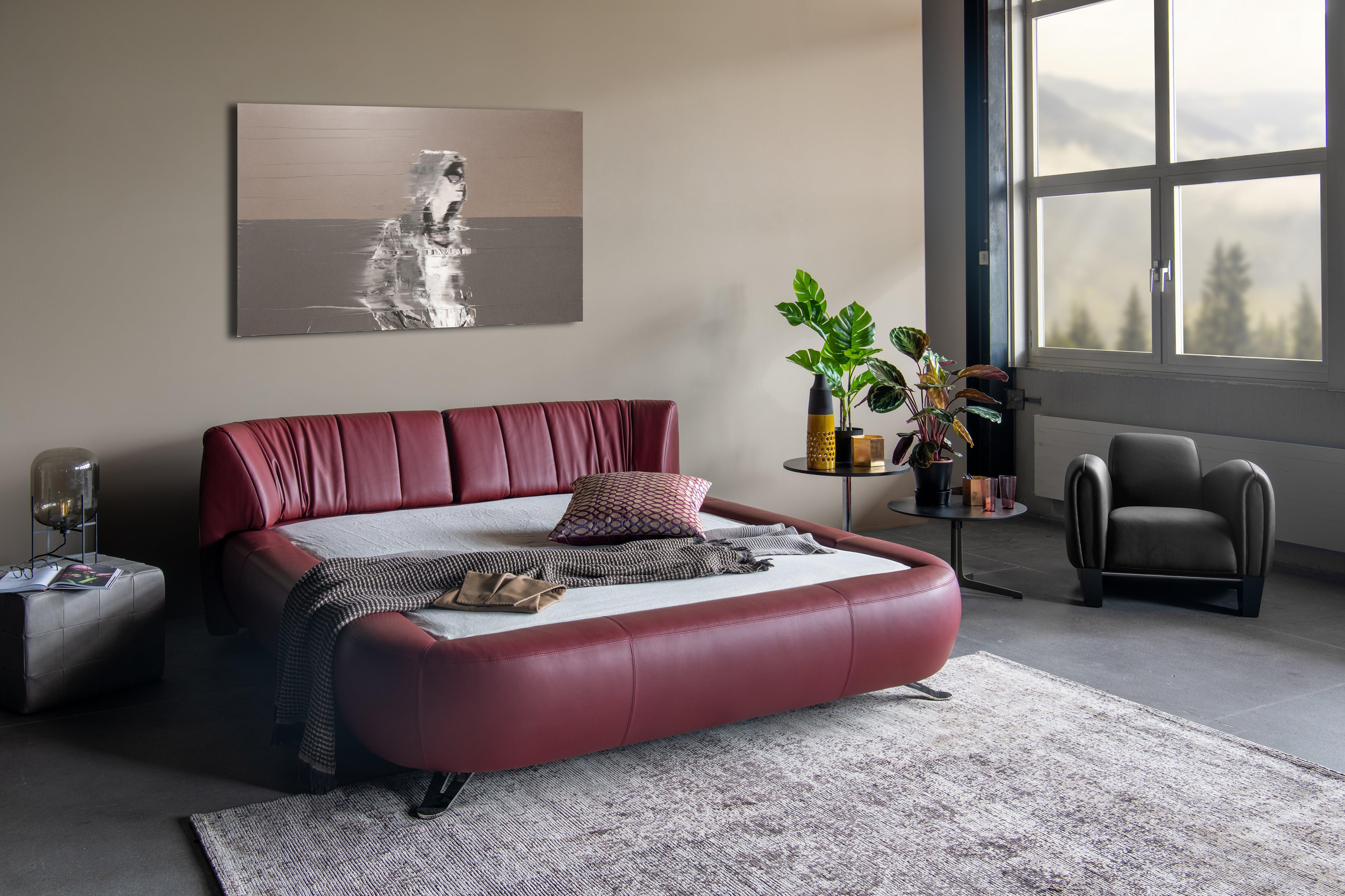 Modern deSede DS-1164 King Size Leather Bed by Hugo de Ruiter For Sale