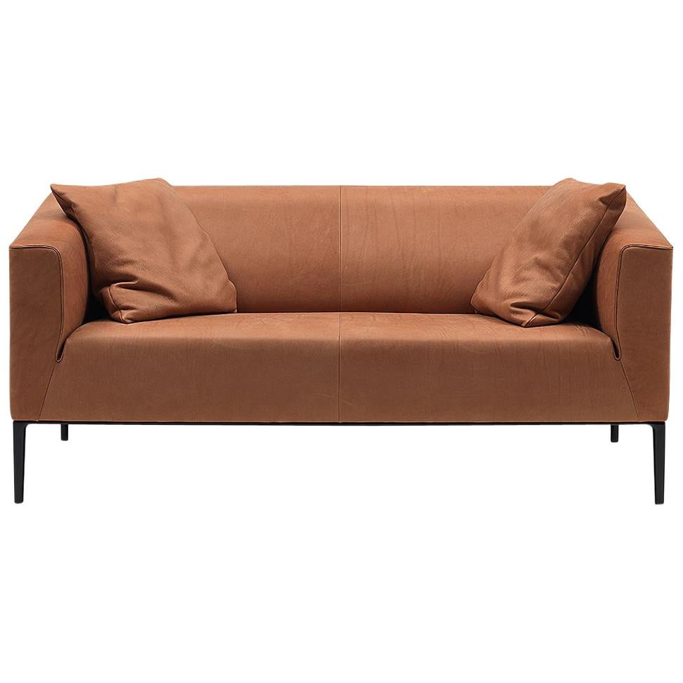 De Sede DS-161 Two-Seat Sofa in Hazel Brown Upholstery by De Sede Design Team