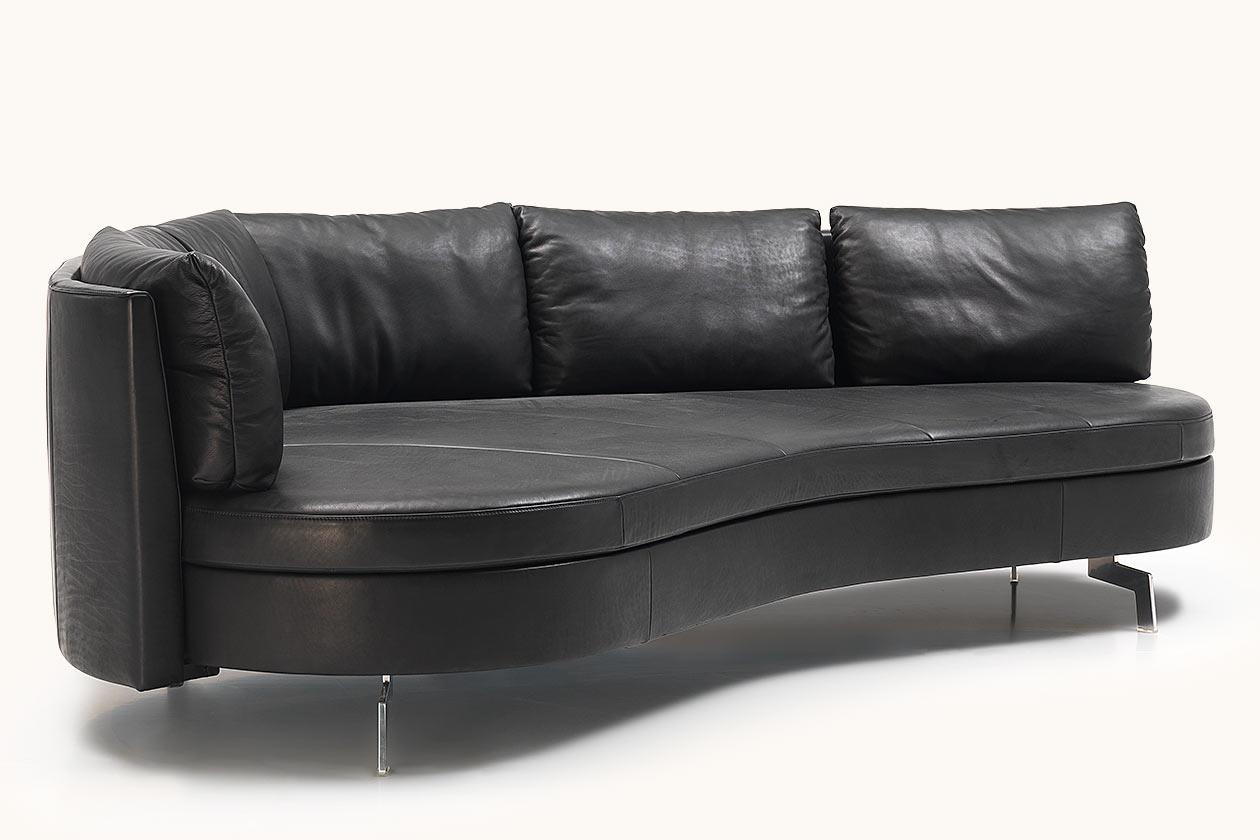 De Sede DS-167 Sofa mit abnehmbarer Rückenlehne mit schwarzer Polsterung von Hugo de Ruiter (Schweizerisch) im Angebot