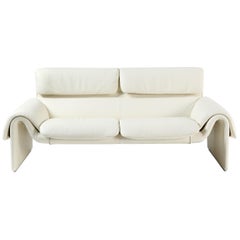 De Sede DS-2011 Two-Seater Sofa in Snow Upholstery by De Sede Design Team