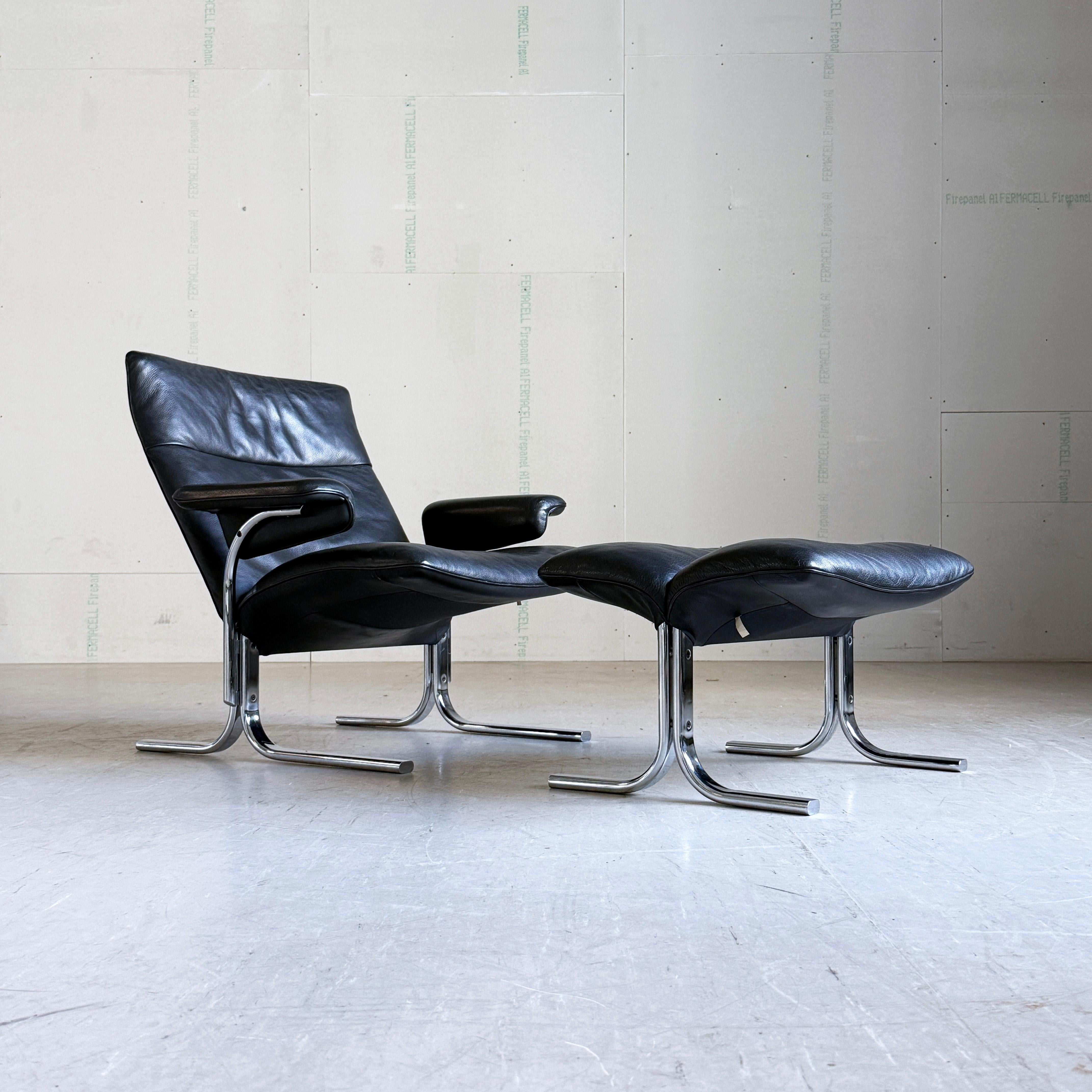 DeSede DS 2030 Leder-Loungesessel und -Ottomane von Hans Eichenberger, 1979 im Angebot 5