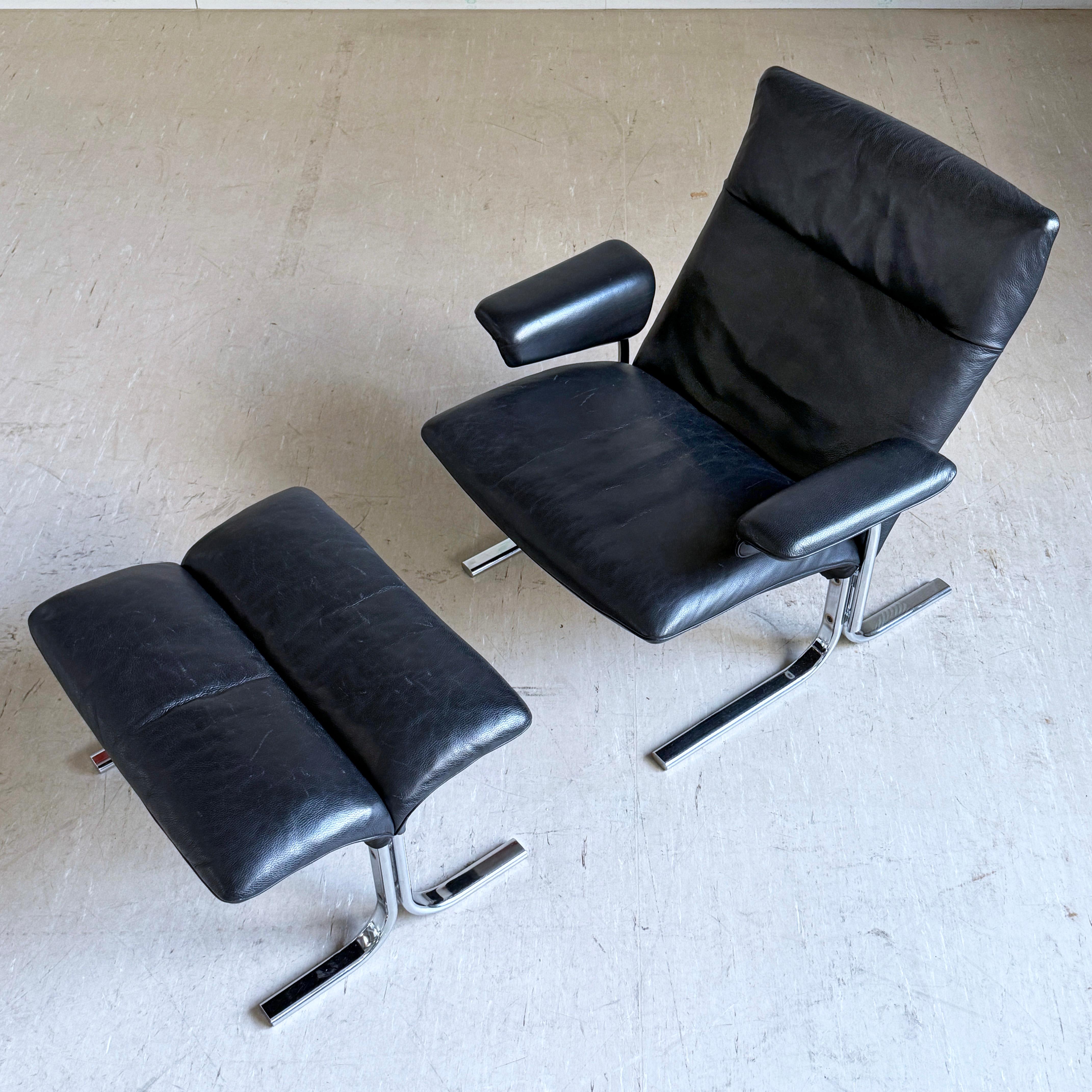 DeSede DS 2030 Leder-Loungesessel und -Ottomane von Hans Eichenberger, 1979 im Angebot 7