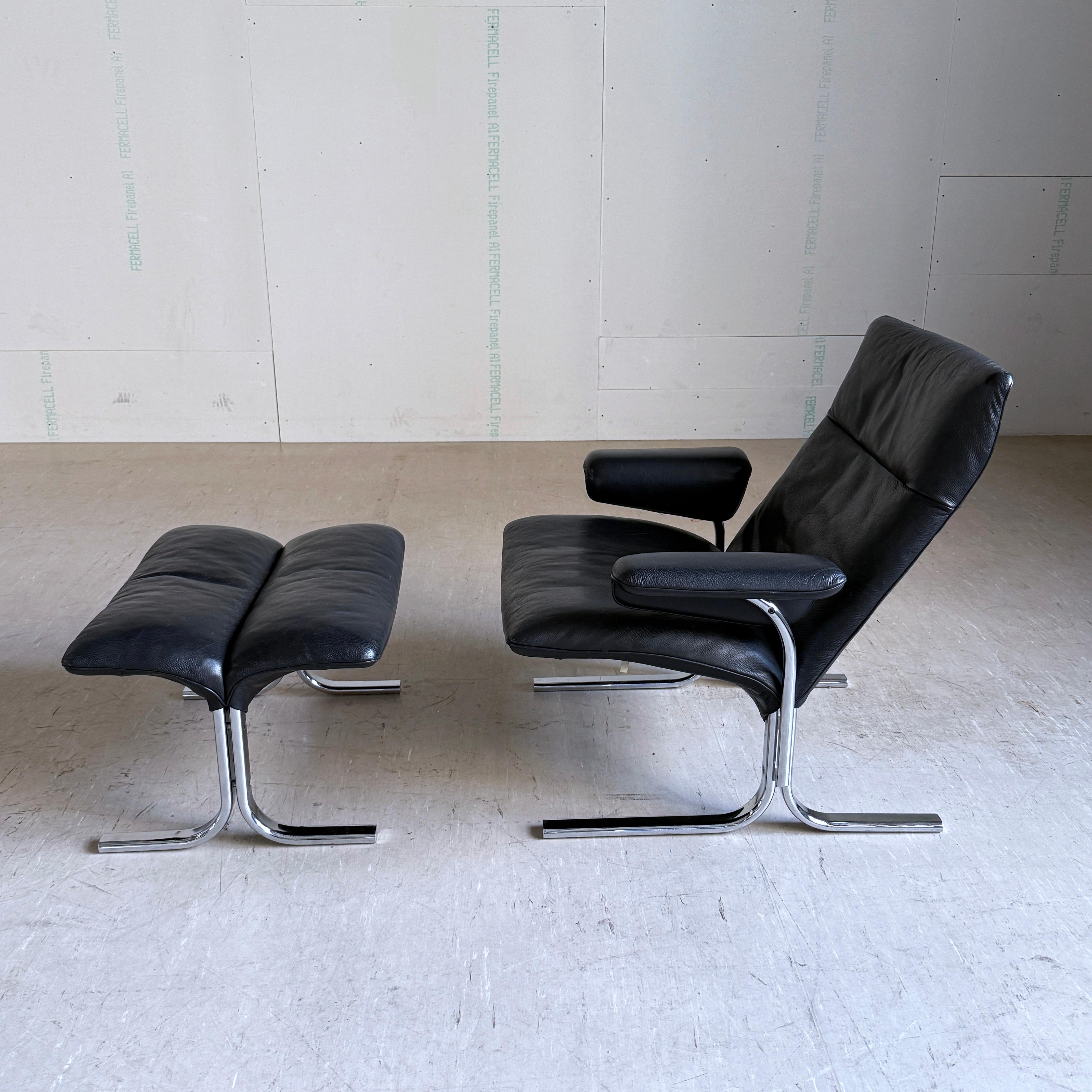 DeSede DS 2030 Leder-Loungesessel und -Ottomane von Hans Eichenberger, 1979 im Angebot 11