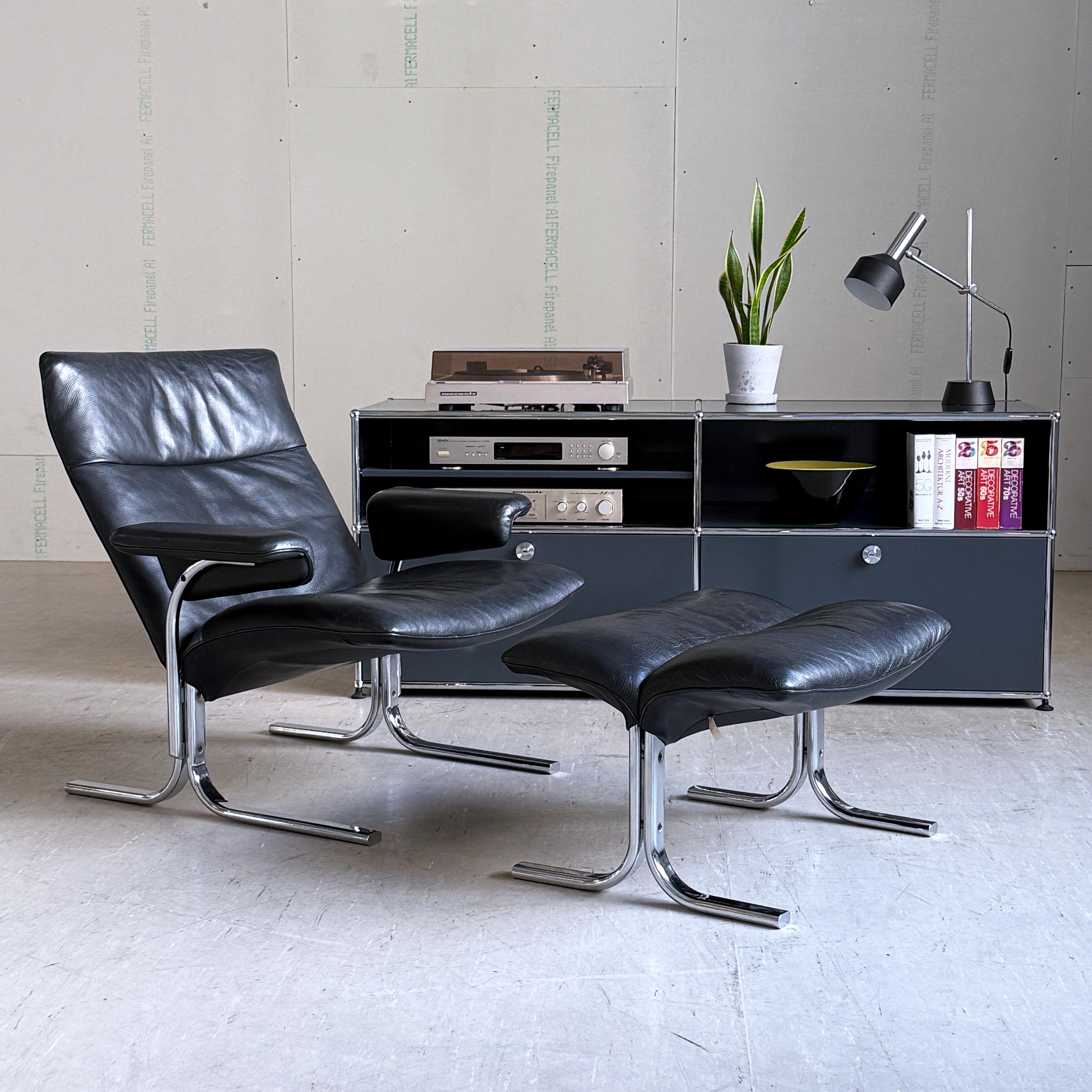 DeSede DS 2030 Leder-Loungesessel und -Ottomane von Hans Eichenberger, 1979 im Angebot 12