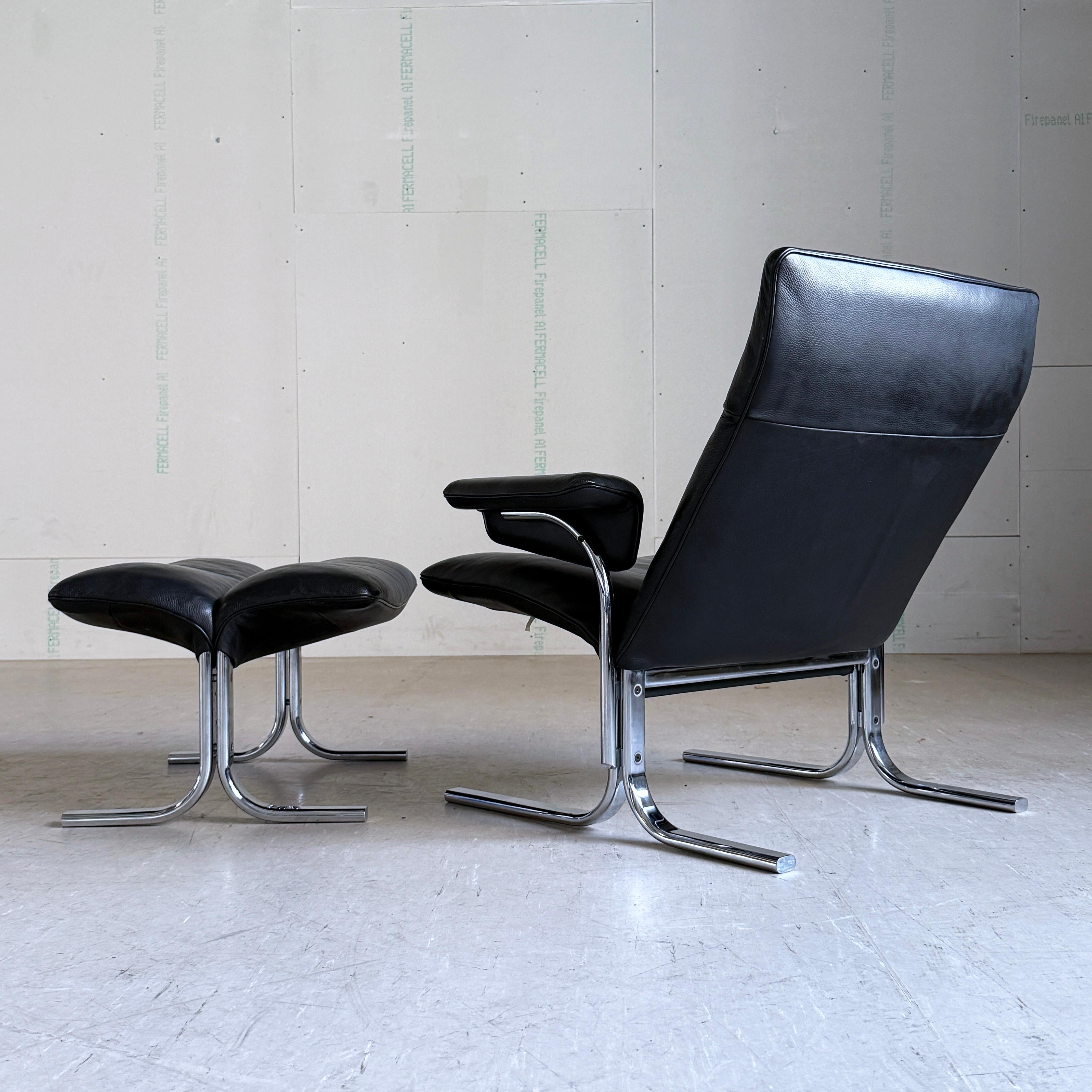 DeSede DS 2030 Leder-Loungesessel und -Ottomane von Hans Eichenberger, 1979 im Angebot 13