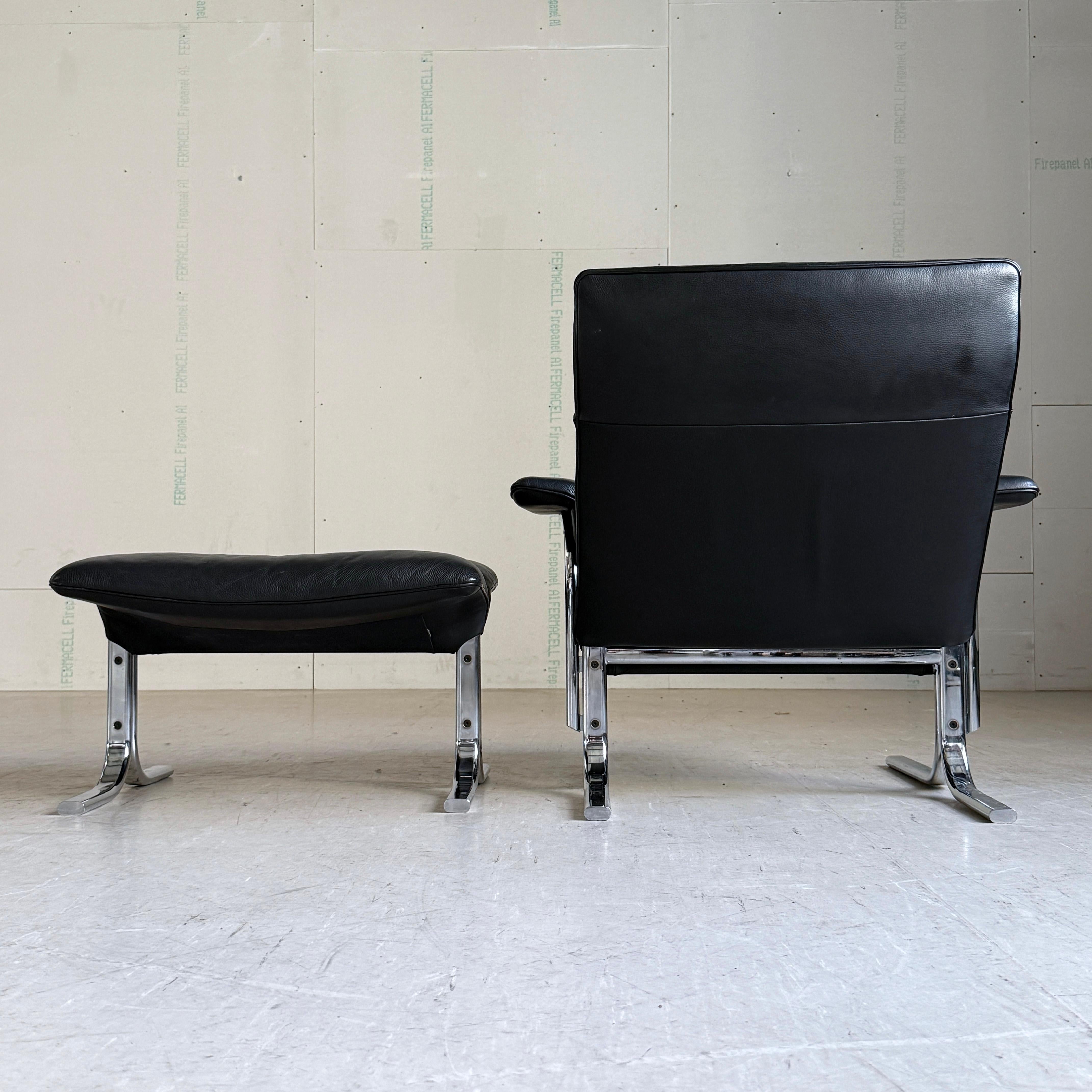 DeSede DS 2030 Leder-Loungesessel und -Ottomane von Hans Eichenberger, 1979 im Angebot 14