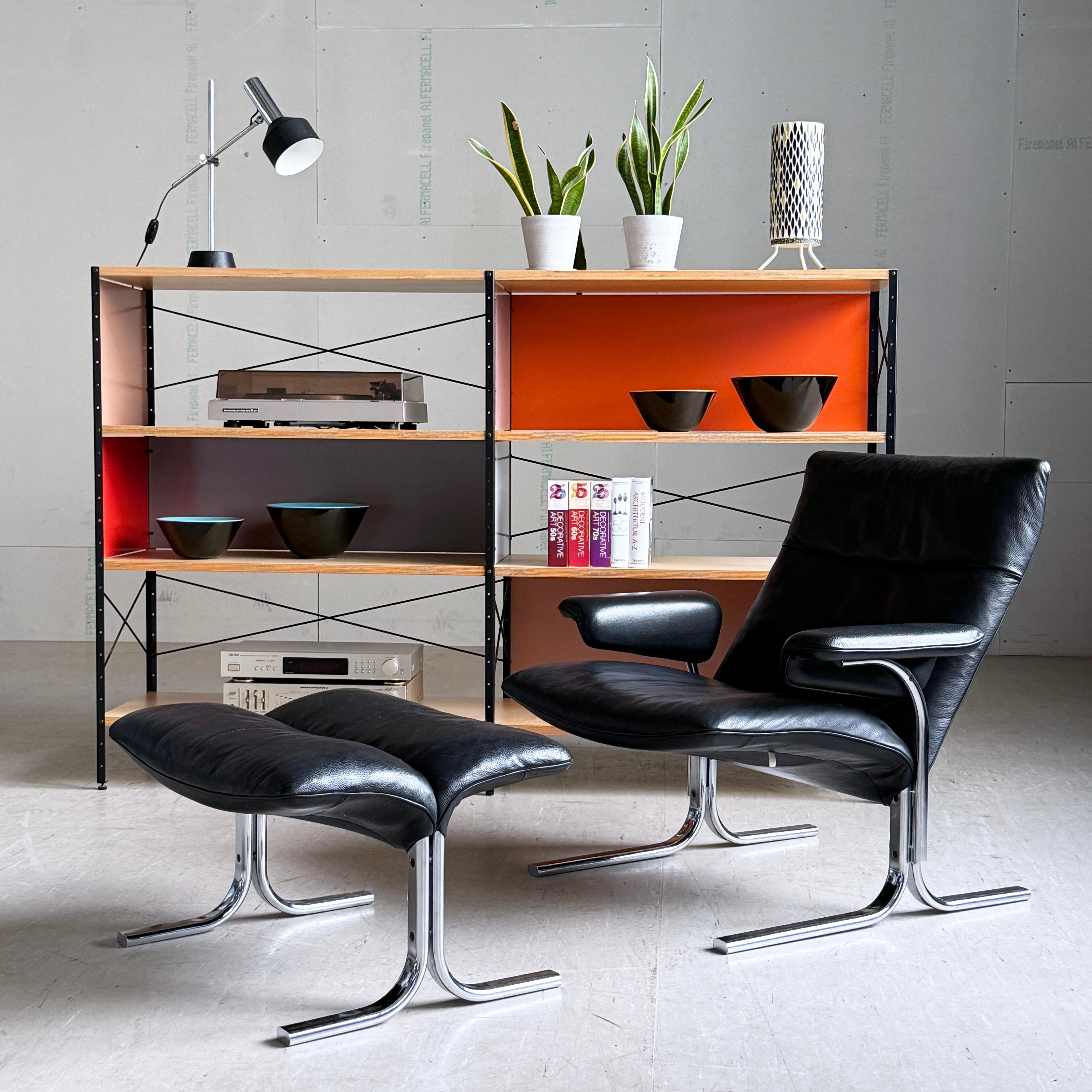 DeSede DS 2030 Leder-Loungesessel und -Ottomane von Hans Eichenberger, 1979 (Ende des 20. Jahrhunderts) im Angebot