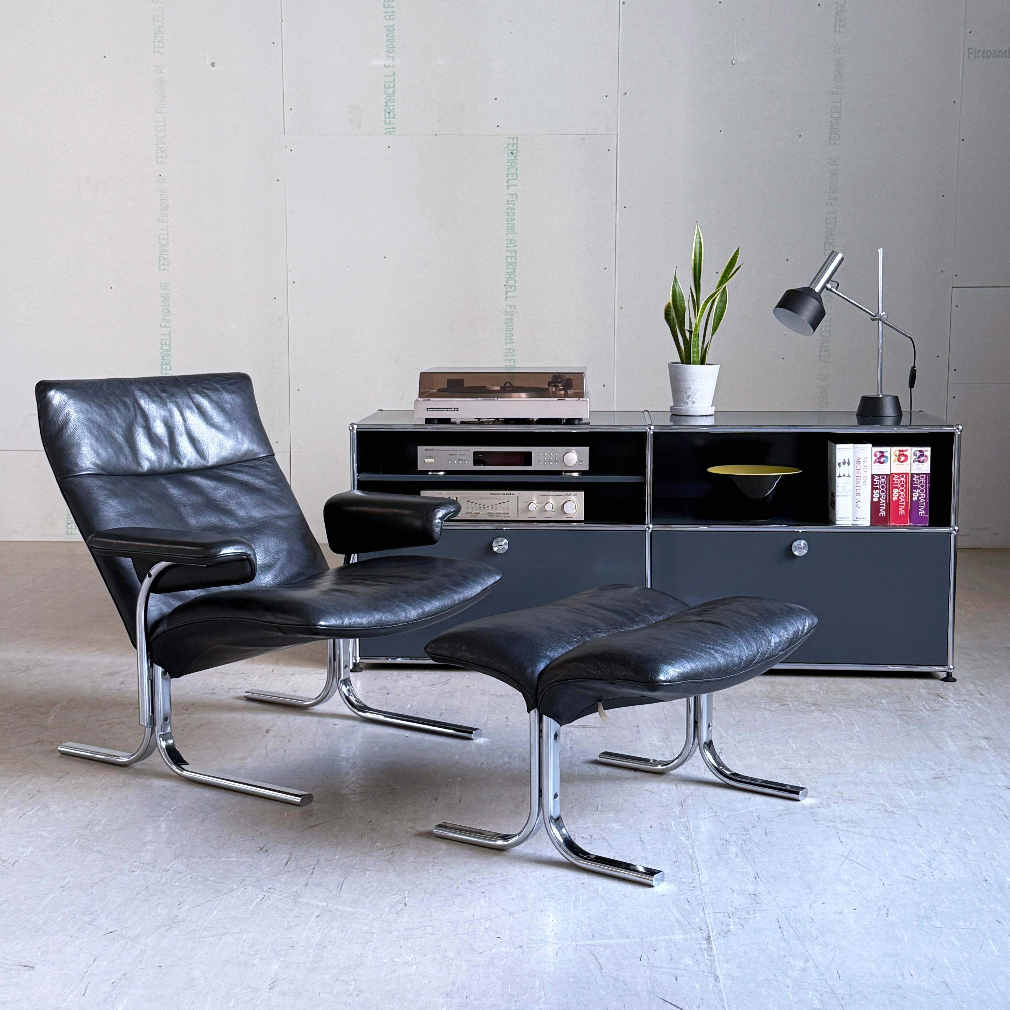 DeSede DS 2030 Leder-Loungesessel und -Ottomane von Hans Eichenberger, 1979 im Angebot 2