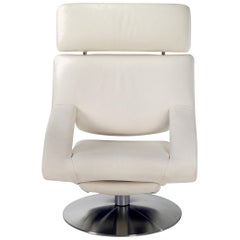 De Sede DS-255 Armchair with Headrest in Snow Upholstery by De Sede Design Team