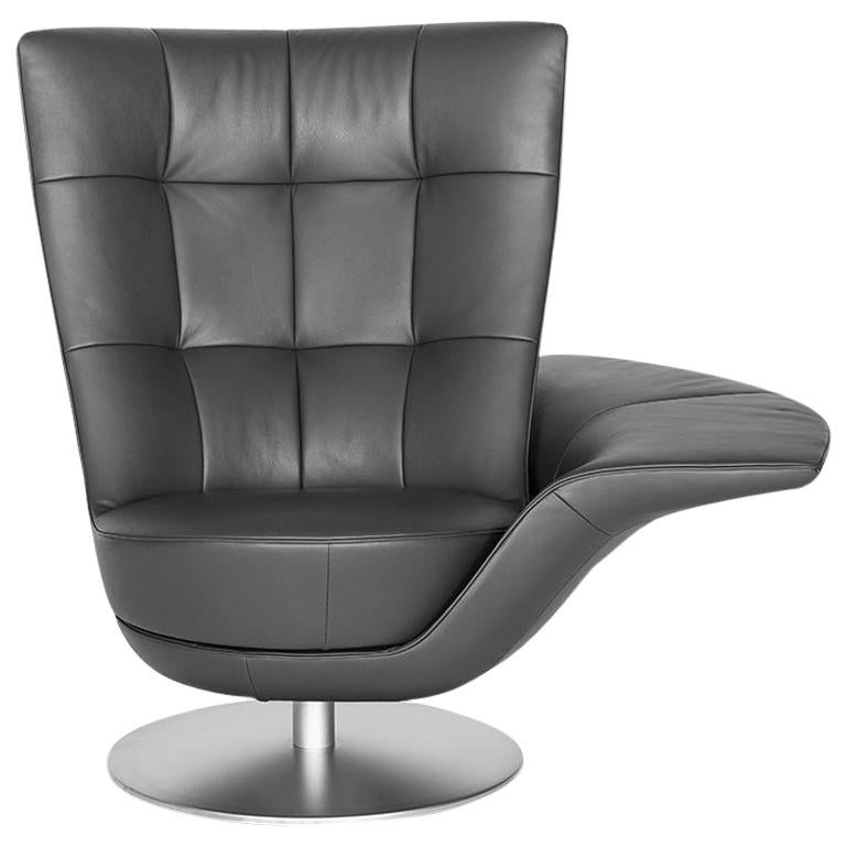 De Sede DS-262/11 Sessel mit schwarzer Polsterung und drehbarem Sockel von Stefan Heiliger