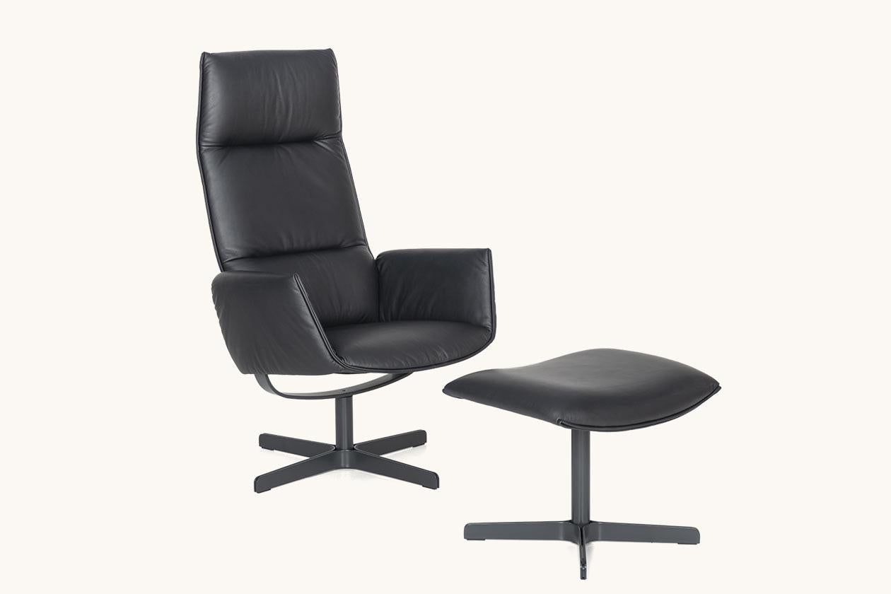 Modern De Sede DS-344 Black Leather Armchair by De Sede Design Team For Sale