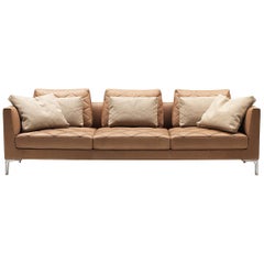 De Sede DS-48 Three-Seat Sofa in Nougat Upholstery by Antonella Scarpitta