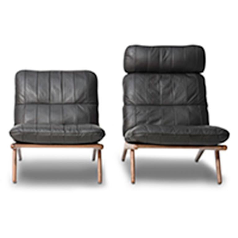 Contemporary De Sede DS 531 Chair without Armrest in Black Upholstery by De Sede Design-Team For Sale