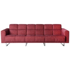 De Sede DS 580 Three-Seat Sofa in Red Upholstery by De Sede Design-Team