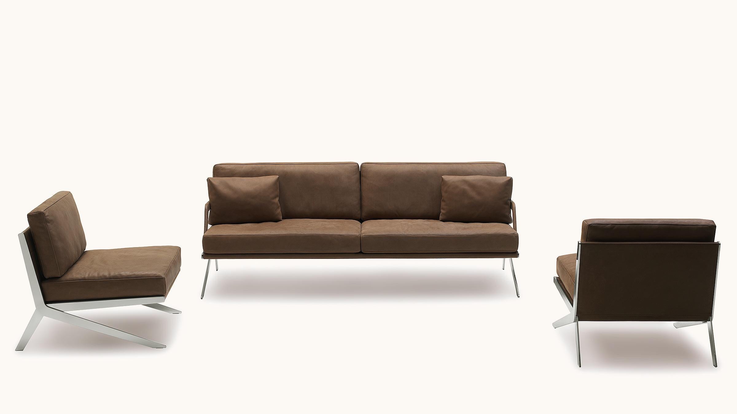 Moderno Divano De Sede DS-60/23 con rivestimento in pelle marrone di Gordon Guillaumier in vendita