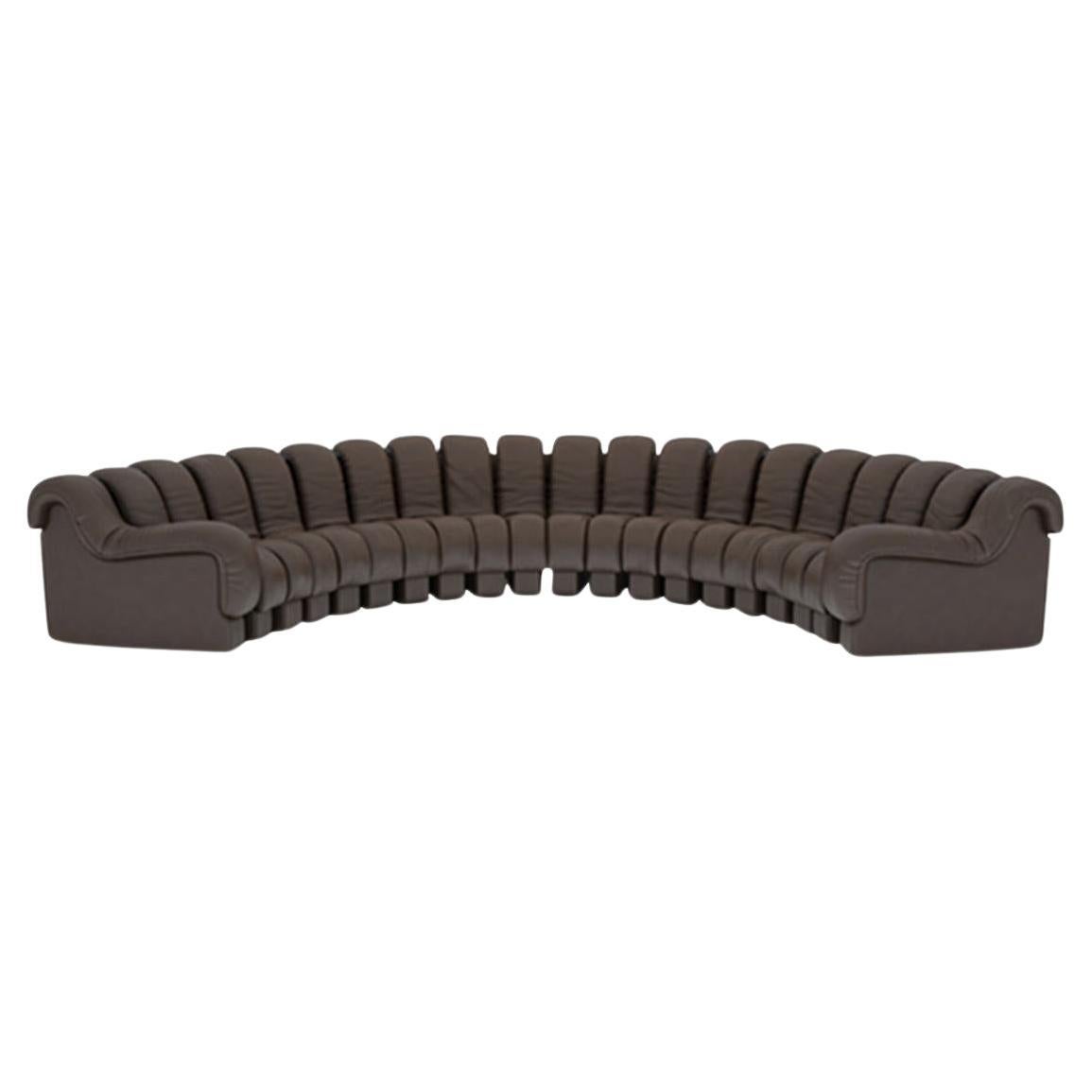 DeSede DS-600 “Non-stop” Modular Sofa in Espresso Leather & Adjustable Elements