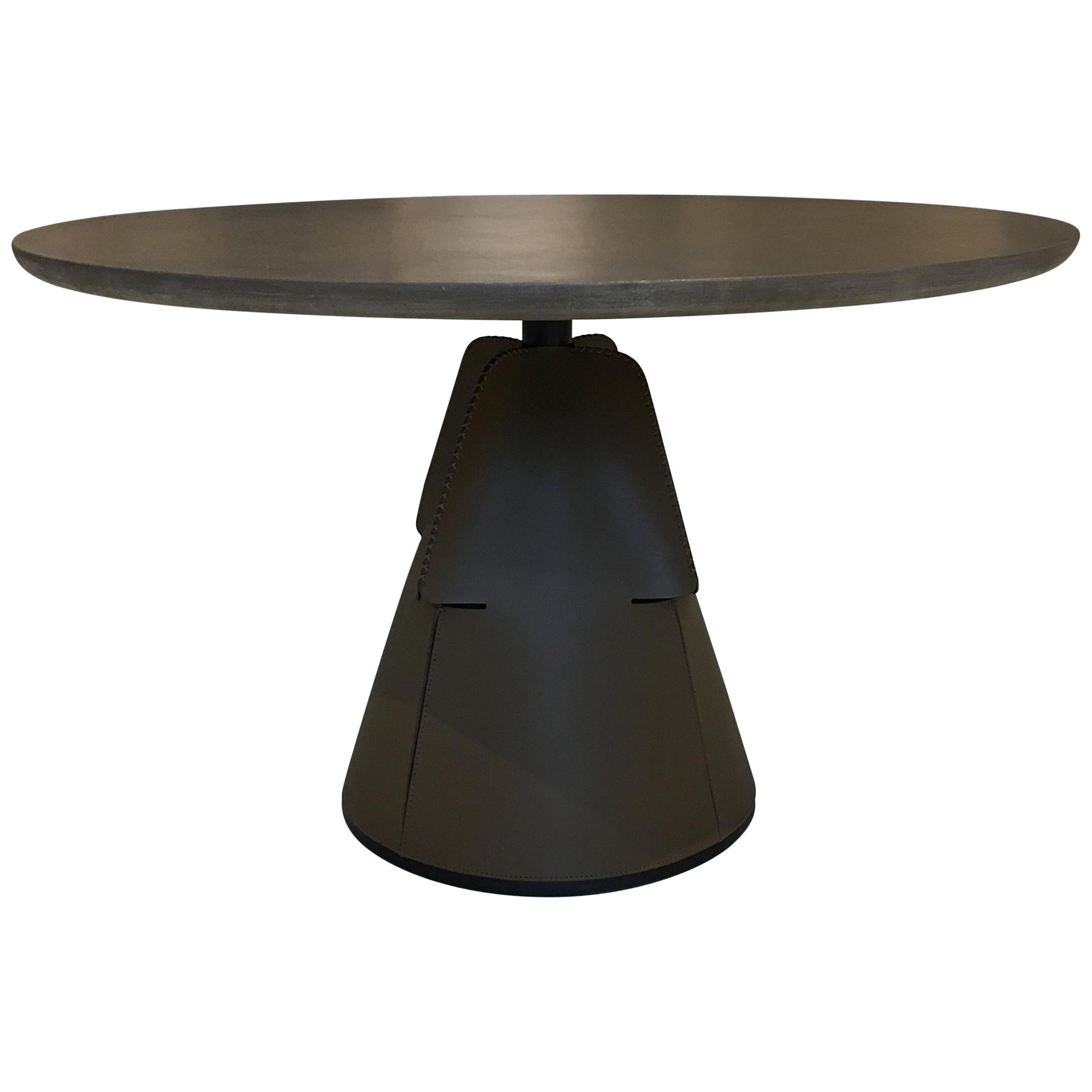 DeSede DS-615 Round 48" Ø Dining Table with Leather Base