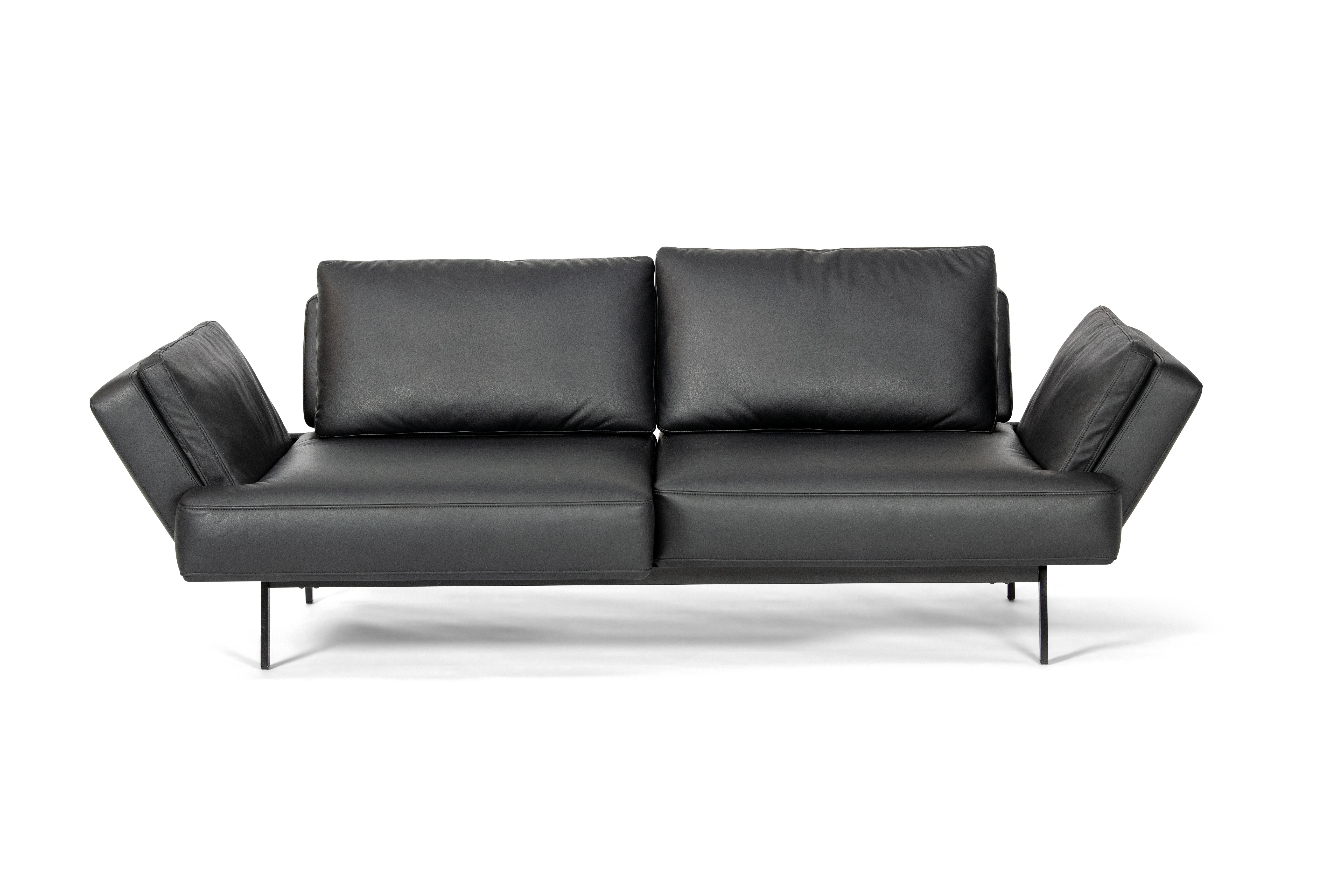 DeSede DS-747/02 Mehrfunktionales Sofa mit Sitz und Rückenlehne aus schwarzem Leder (Moderne) im Angebot