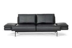 De Sede DS-747/03 Multifunctional Sofa in Black Leather Seat and Back Upholstery