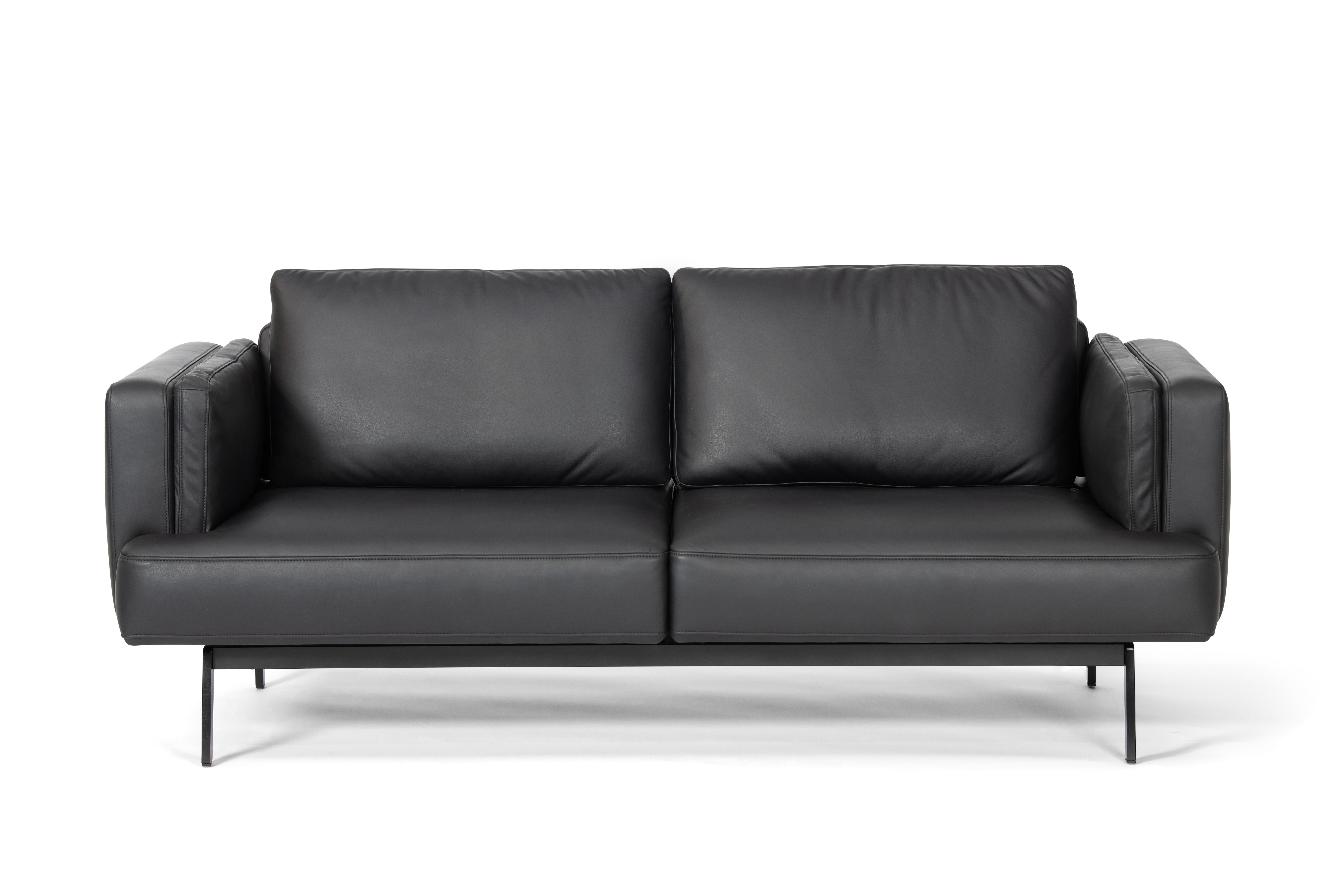 DeSede Ds-747/04 Multifunctional Sofa in Black Leather Seat and Back Upholstery For Sale 4