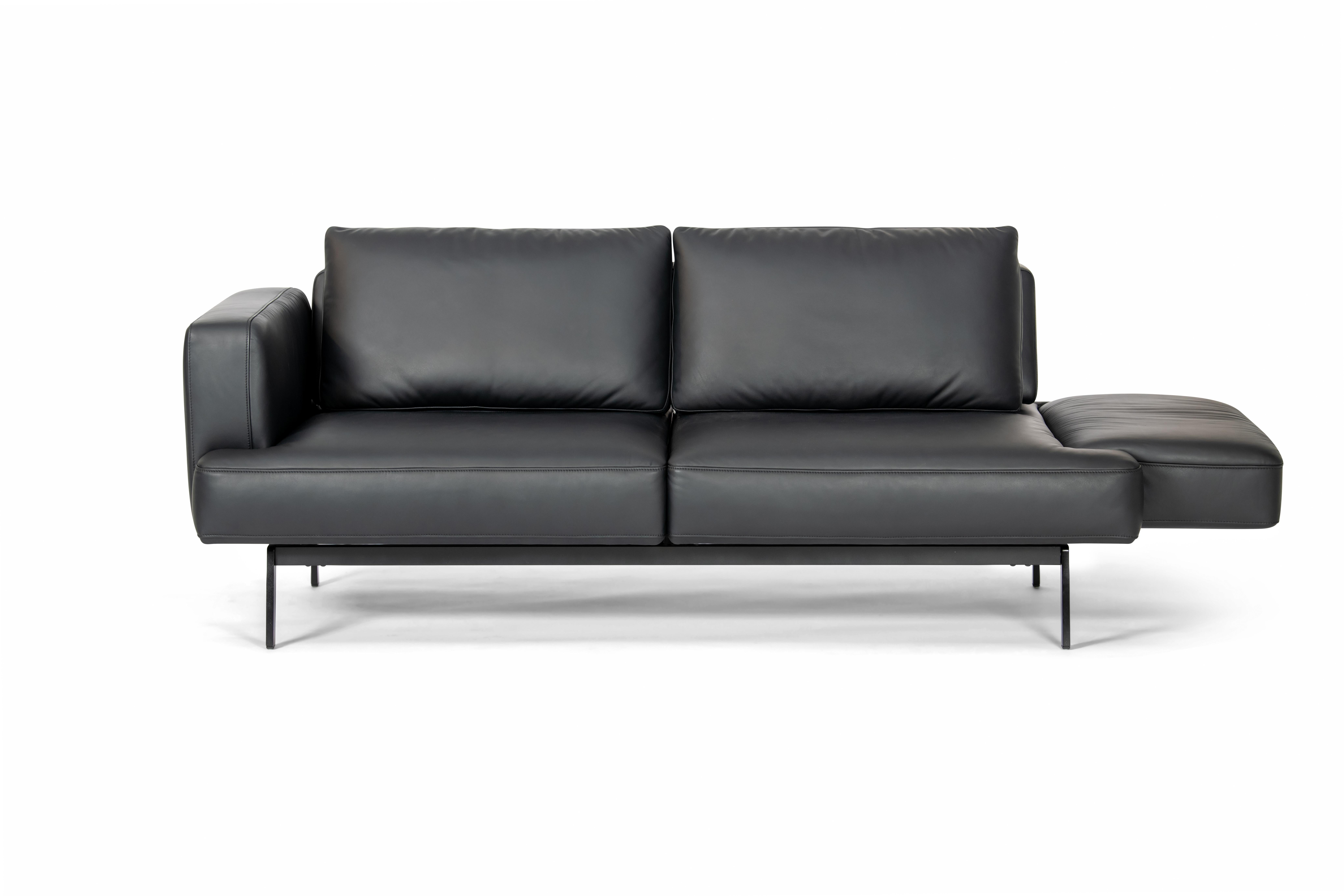 DeSede Ds-747/04 Multifunctional Sofa in Black Leather Seat and Back Upholstery For Sale 3