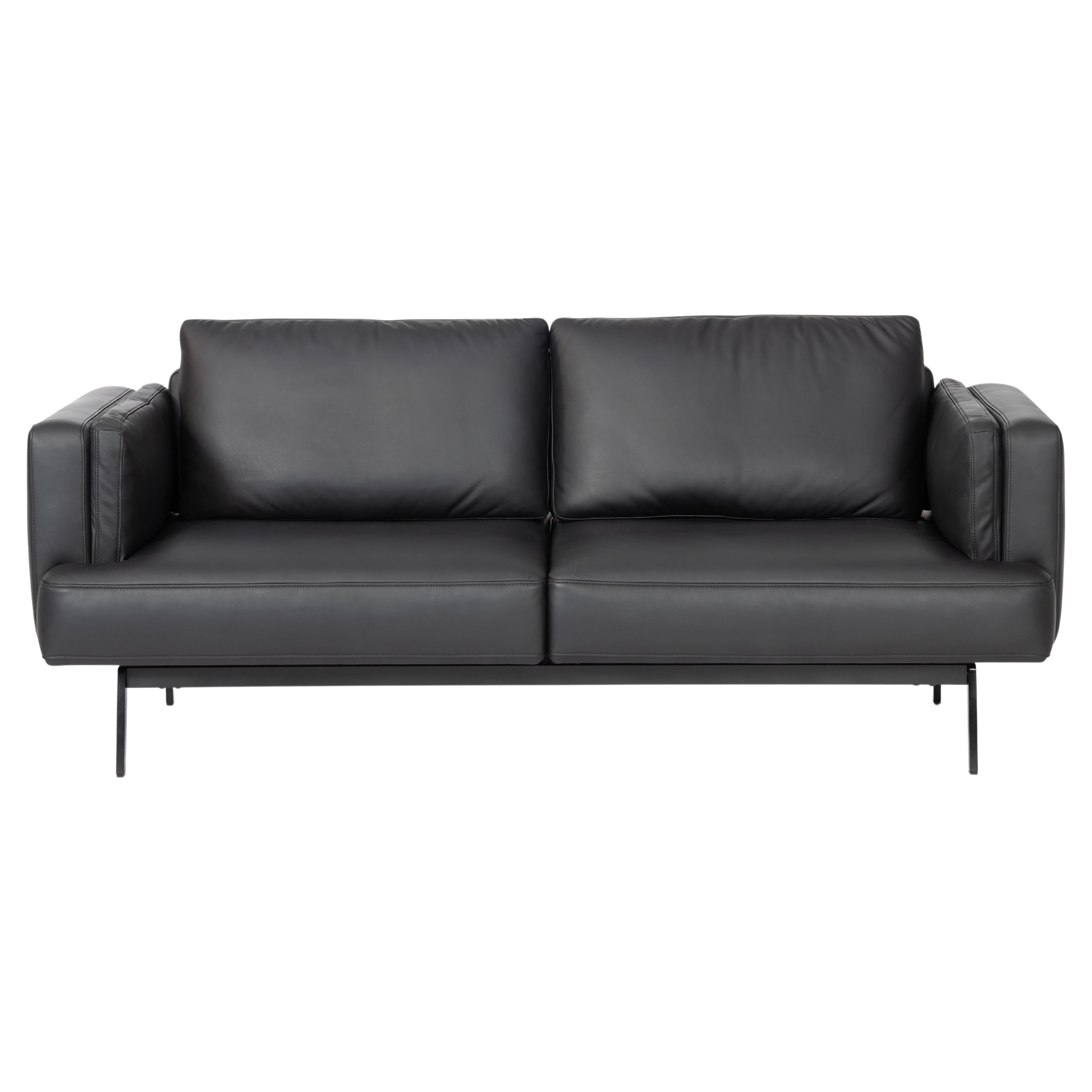 DeSede Ds-747/04 Multifunktionales Sofa in schwarzem Leder mit Sitz- und Rückenpolsterung