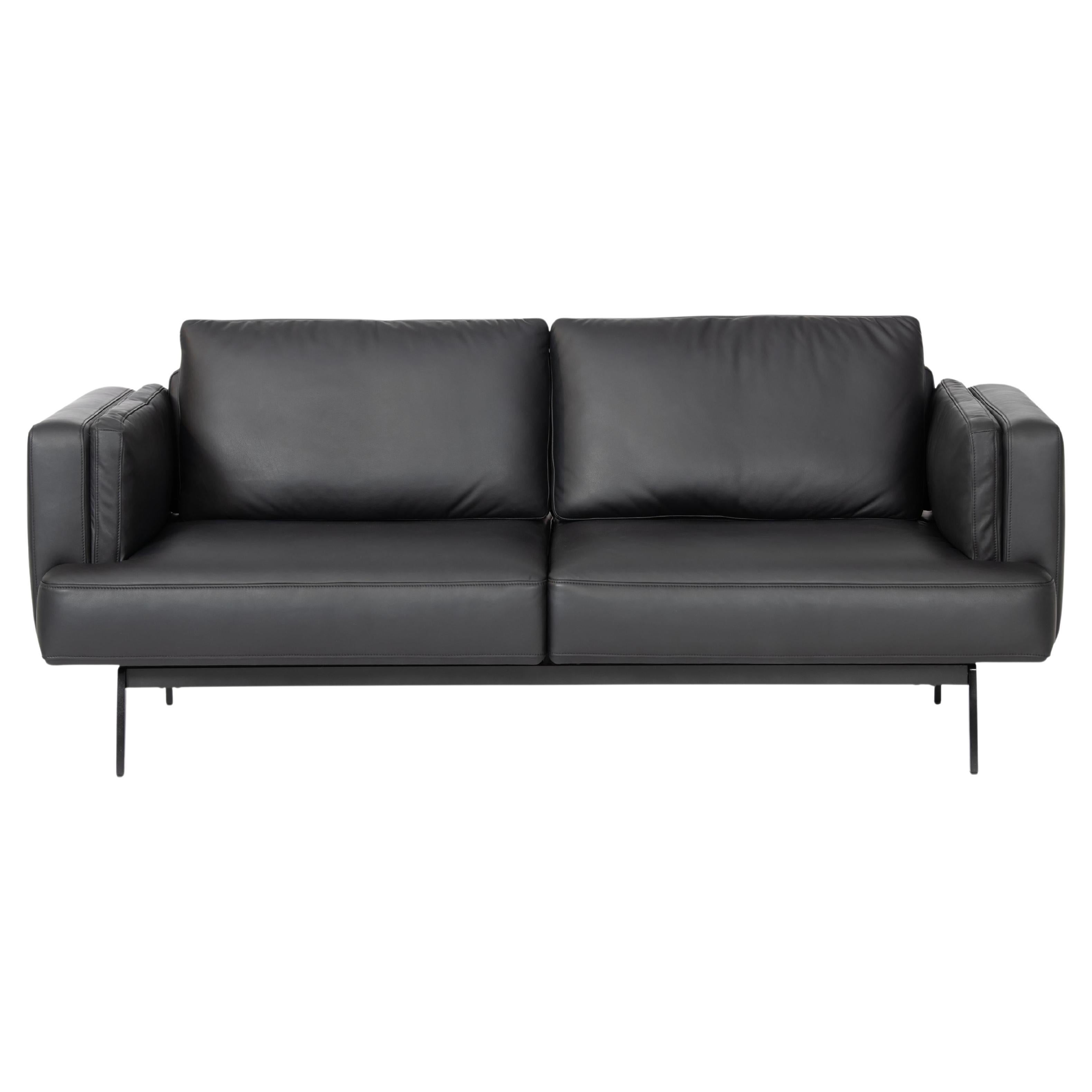 DeSede Ds-747/04 Mehrfunktionales Sofa mit Sitz und Rückenlehne aus schwarzem Leder