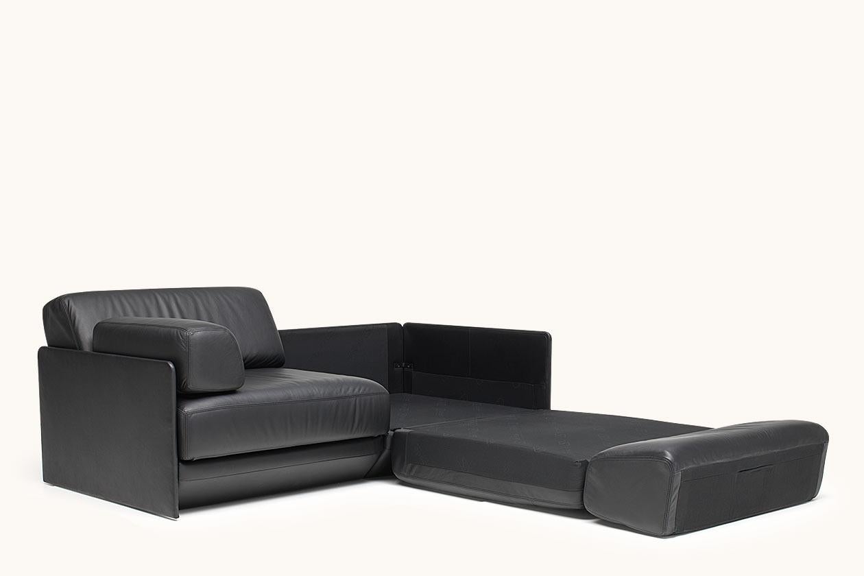 De Sede DS 76 Zweisitzer-Sofabett mit schwarzer Polsterung von De Sede Design Team (Schweizerisch) im Angebot